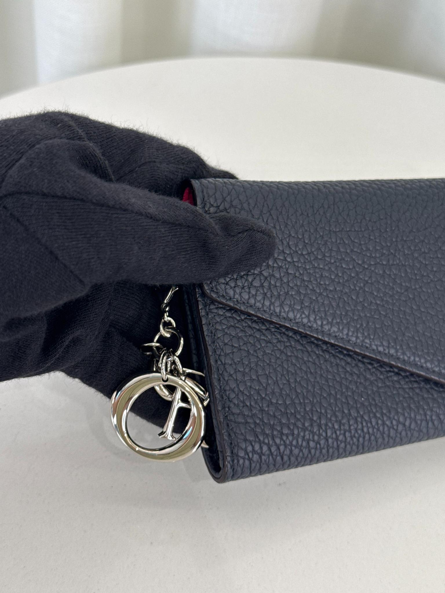 Dior Dark Blue Leather Diorissimo Continental Wallet