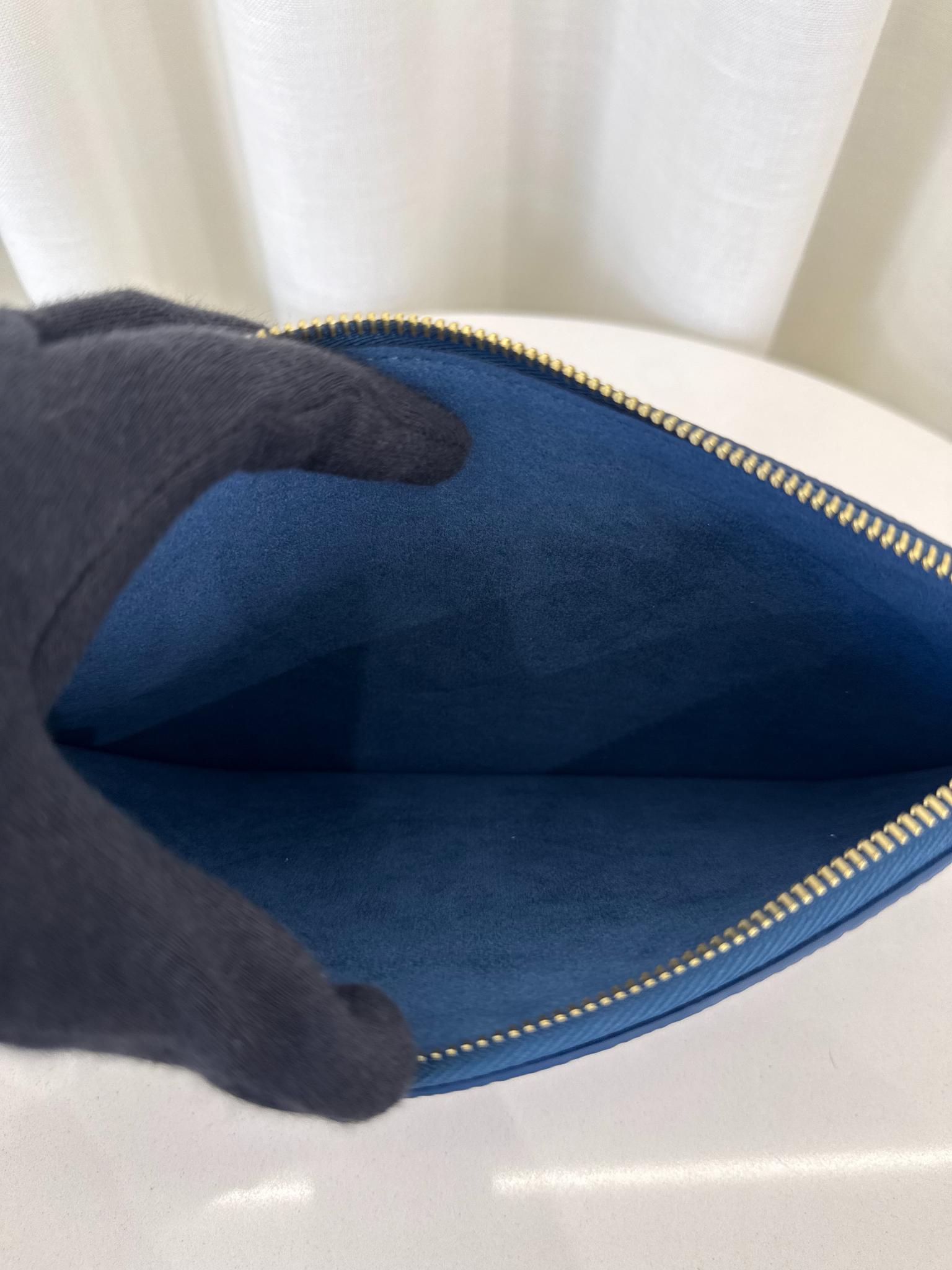 Louis Vuitton Neverfull Pochette Monogram Empreinte Giant Degrade Bleu