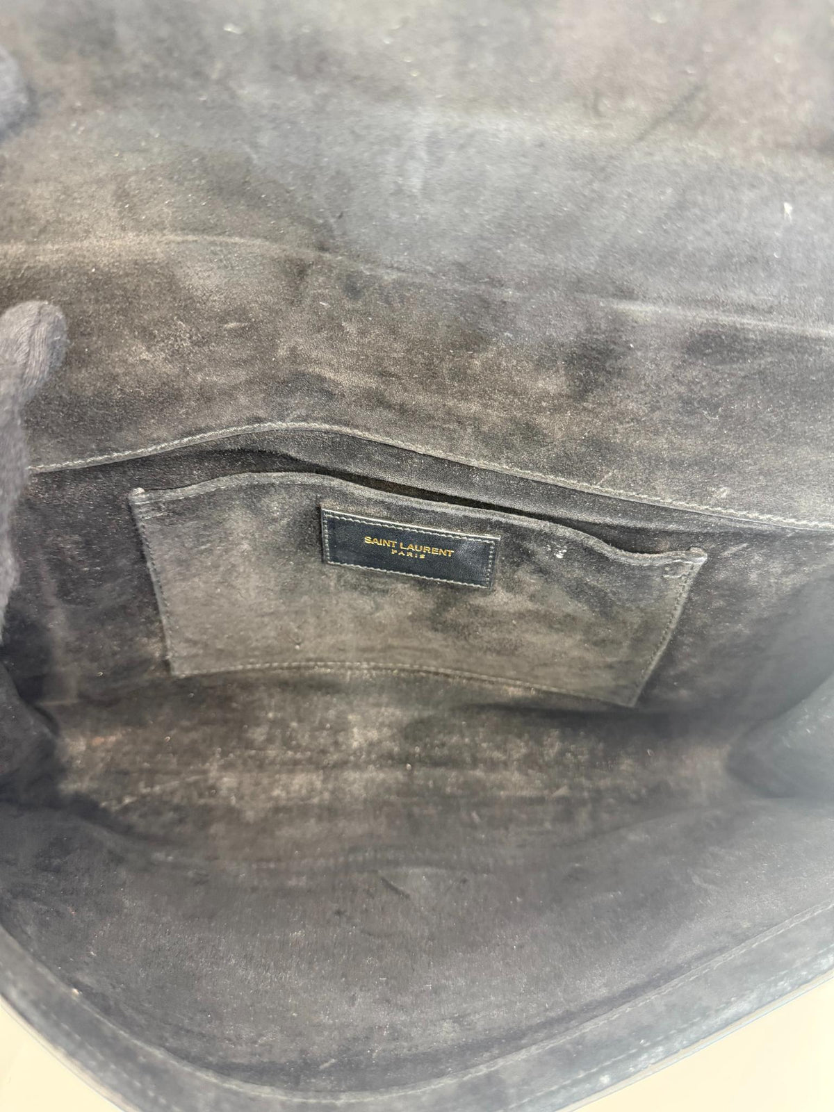 Saint Laurent Black Leather Chyc Clutch