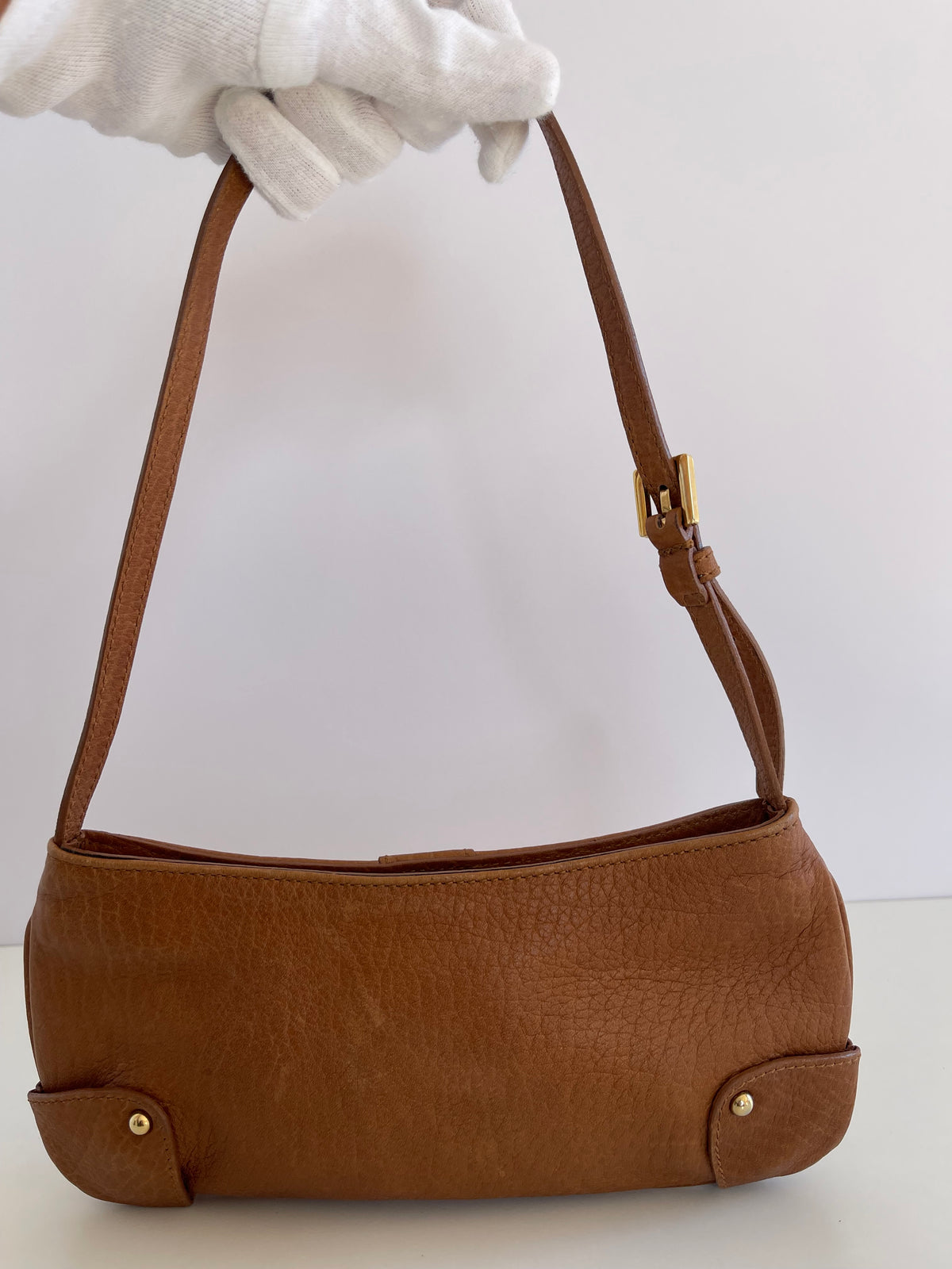 Dolce Gabbana Chestnut Brown Vintage Leather Pochette