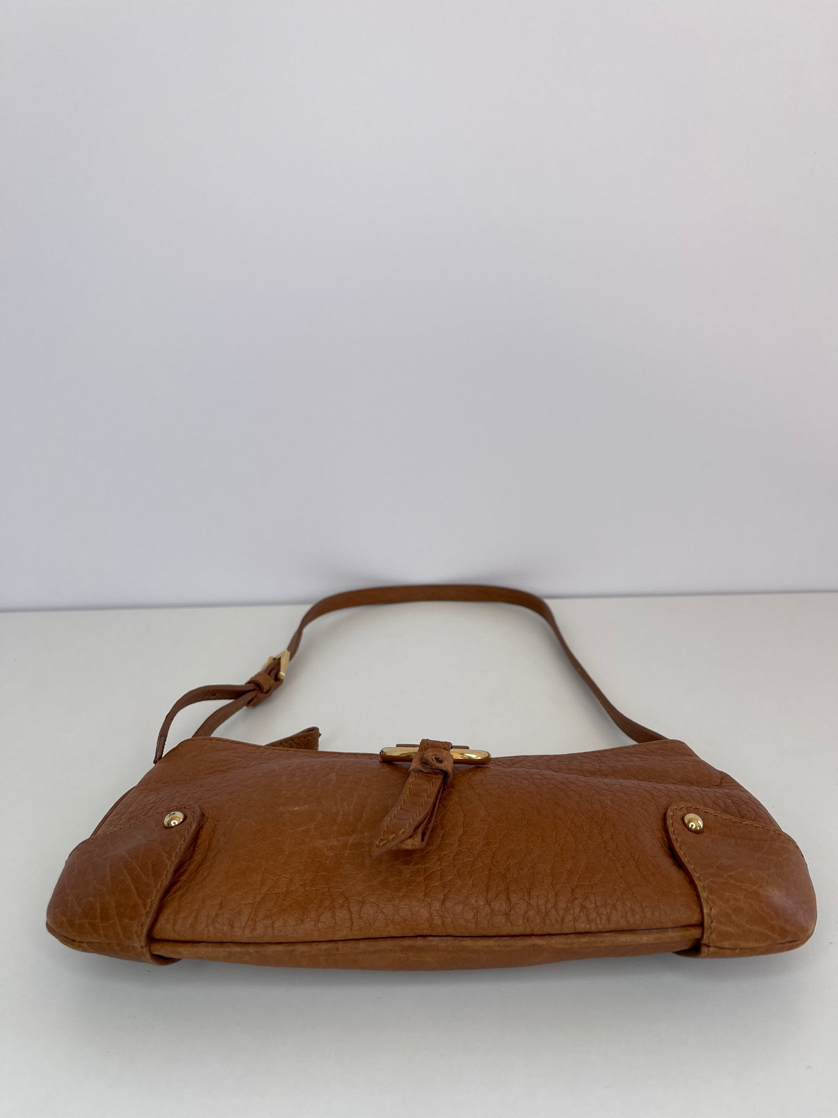 Dolce Gabbana Chestnut Brown Vintage Leather Pochette