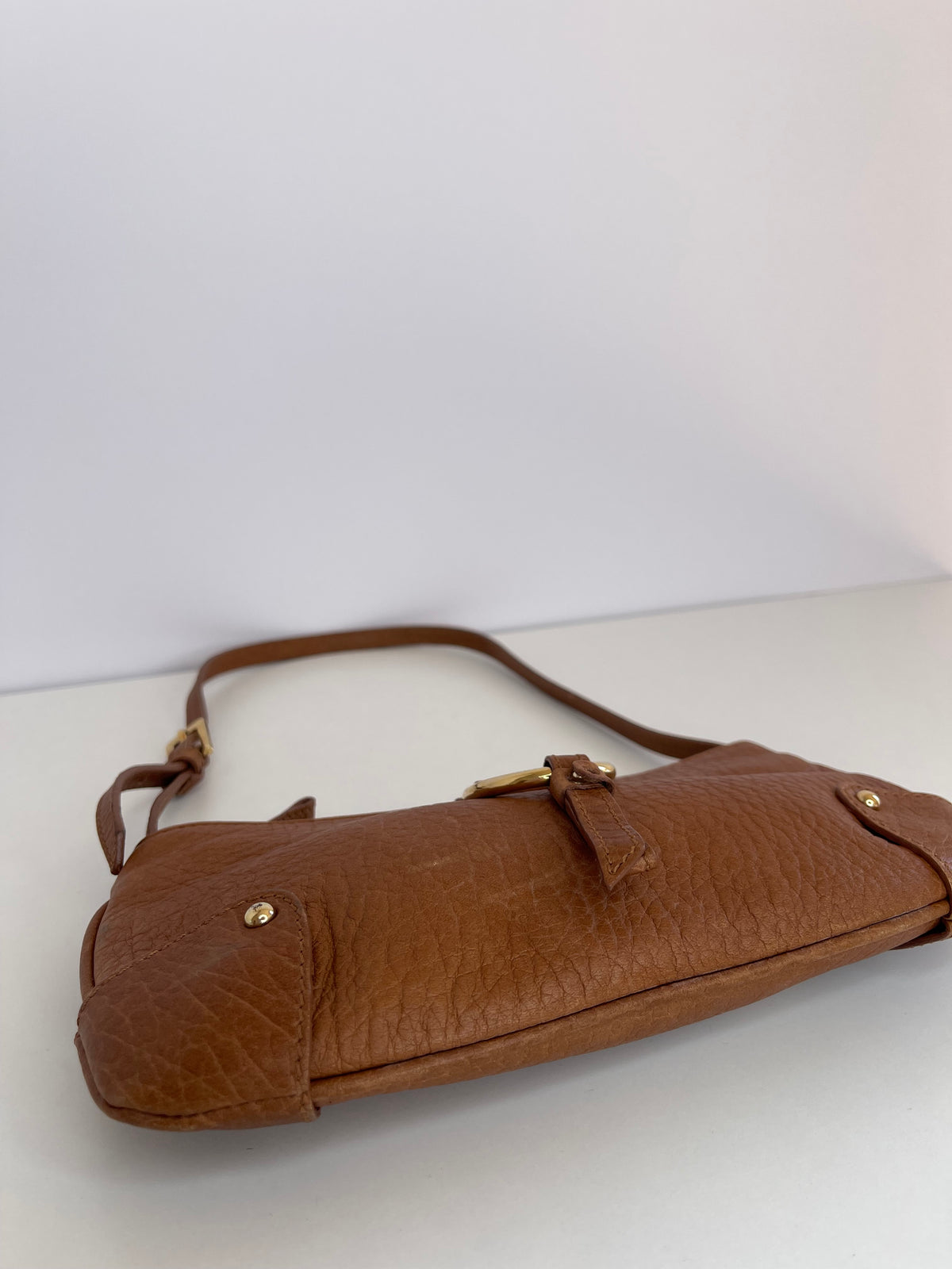Dolce Gabbana Chestnut Brown Vintage Leather Pochette