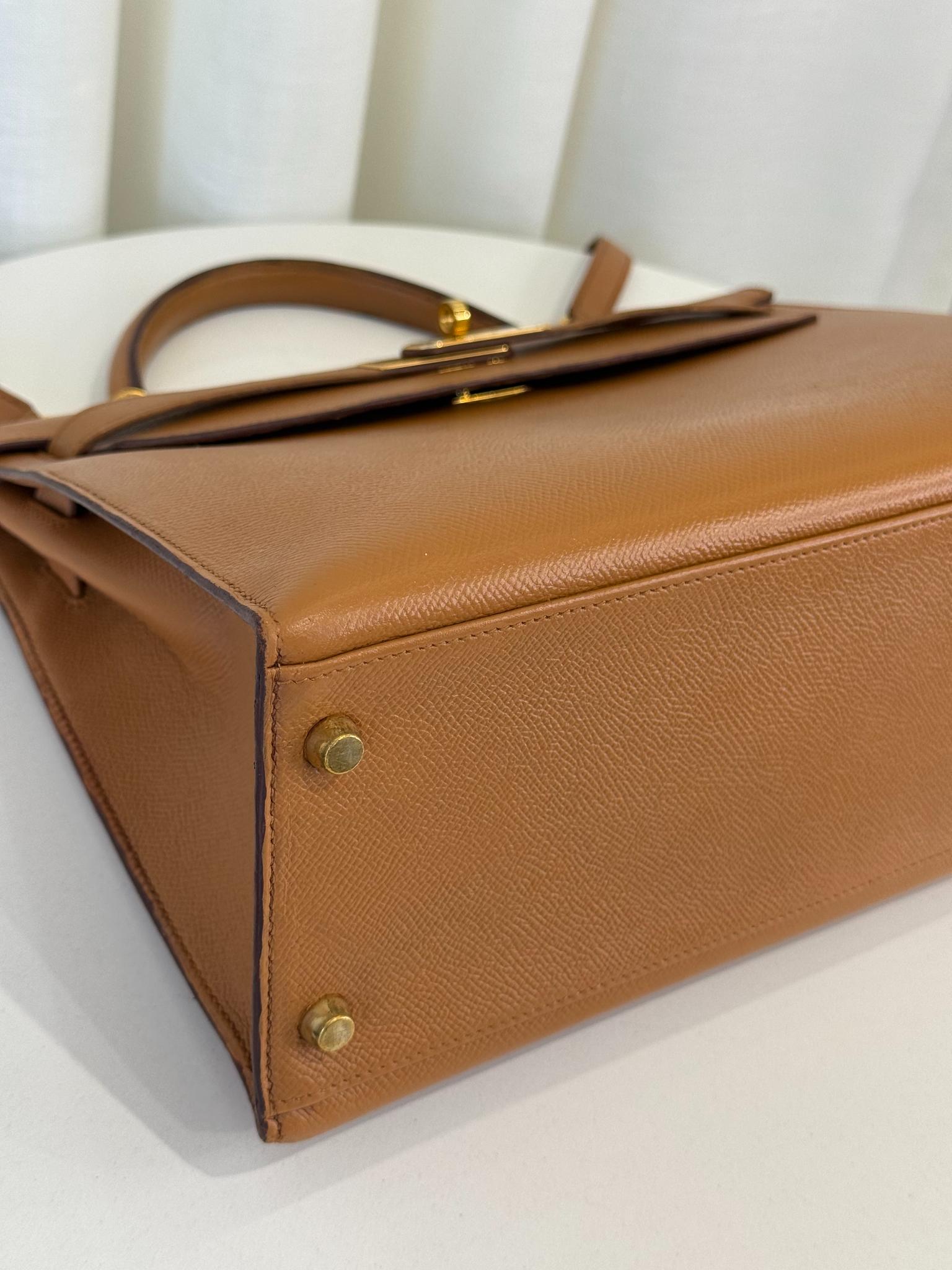 Hermès Kelly Sellier 32 Gold Epsom Leather GHW