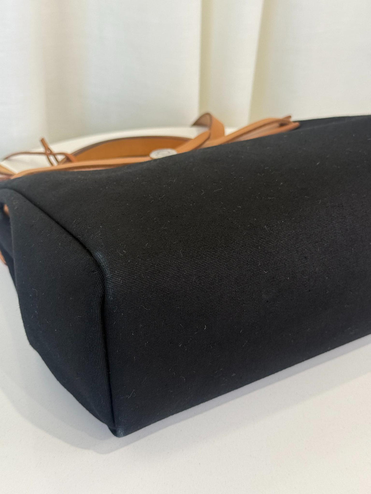 Hermès Herbag Zip 31 Black Toile Canvas Natural Vache