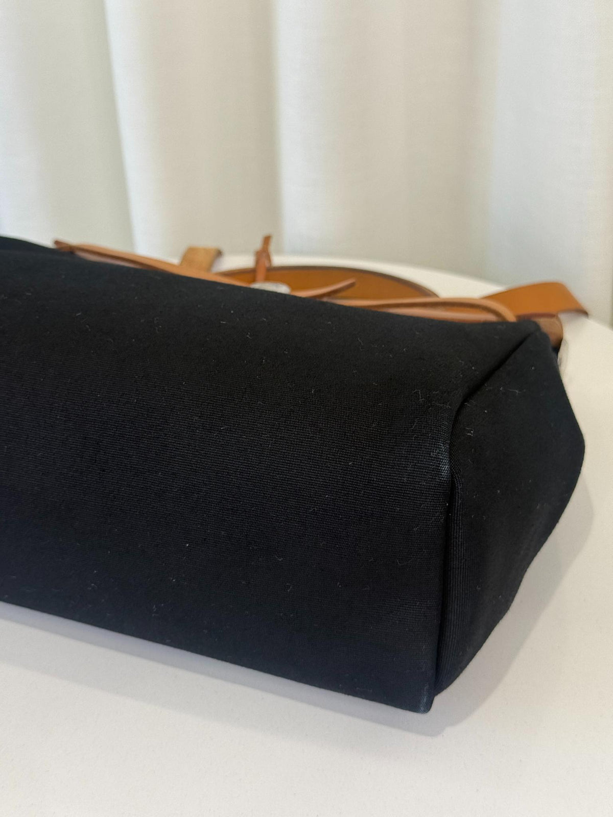Hermès Herbag Zip 31 Black Toile Canvas Natural Vache