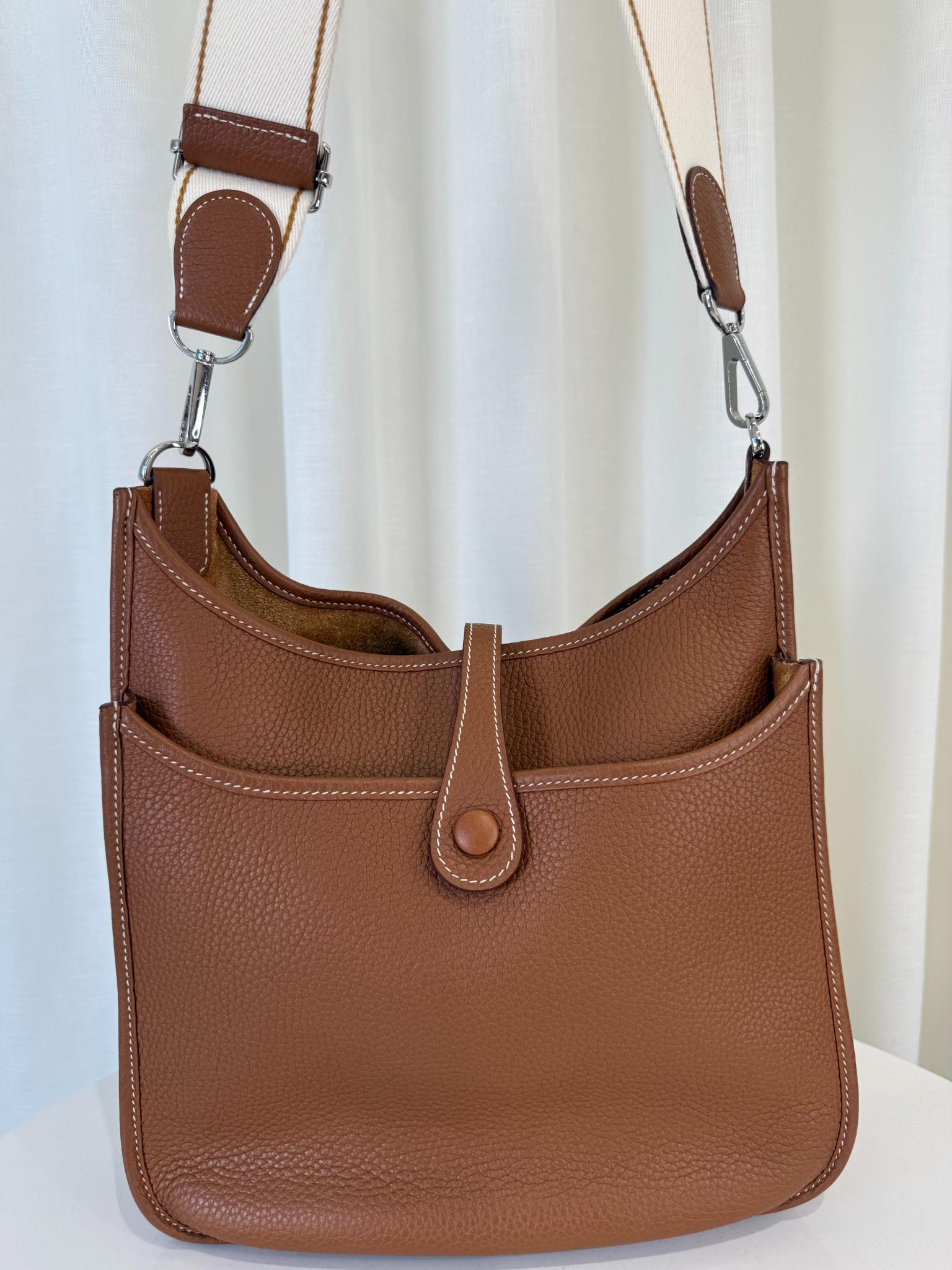 Hermès Evelyne III 29 Gold Clemence Leather Palladium Hardware