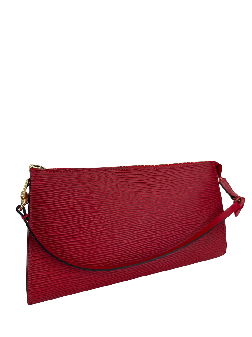 Louis Vuitton Pochette Accessories Red Epi Leather
