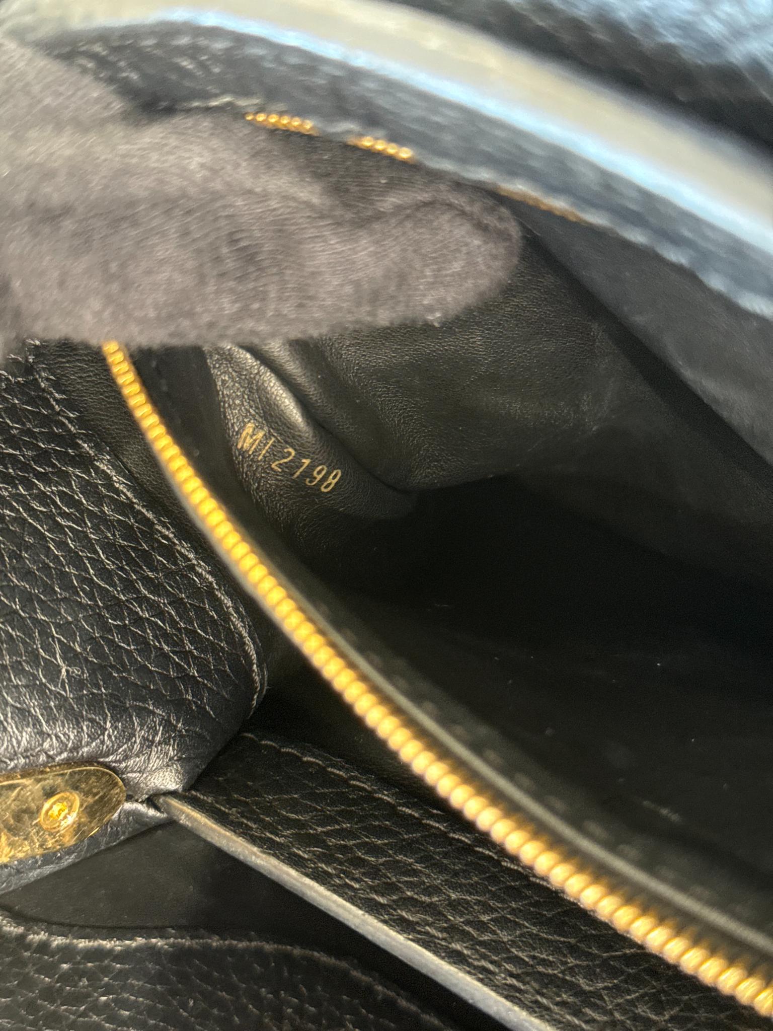 Louis Vuitton Limited Edition Studded Sol Capucines PM Black Taulliron