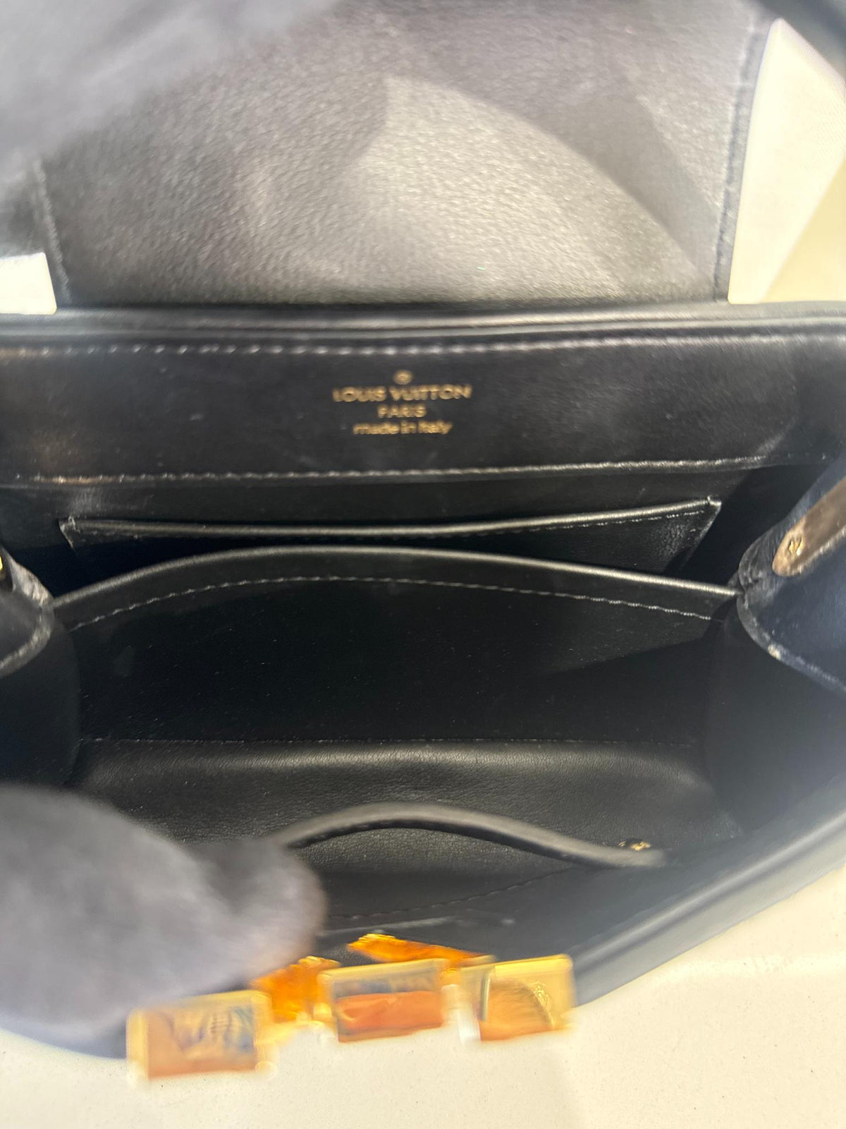 Louis Vuitton Exclusive Cruella Black/Gold Beaded Satin Mini Capucines