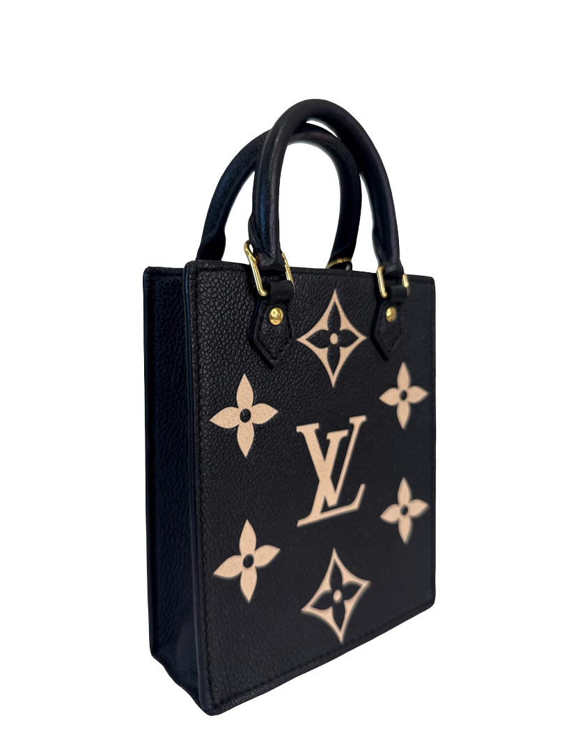 Louis Vuitton Petit Sac Plat Black/Beige Monogram Empreinte