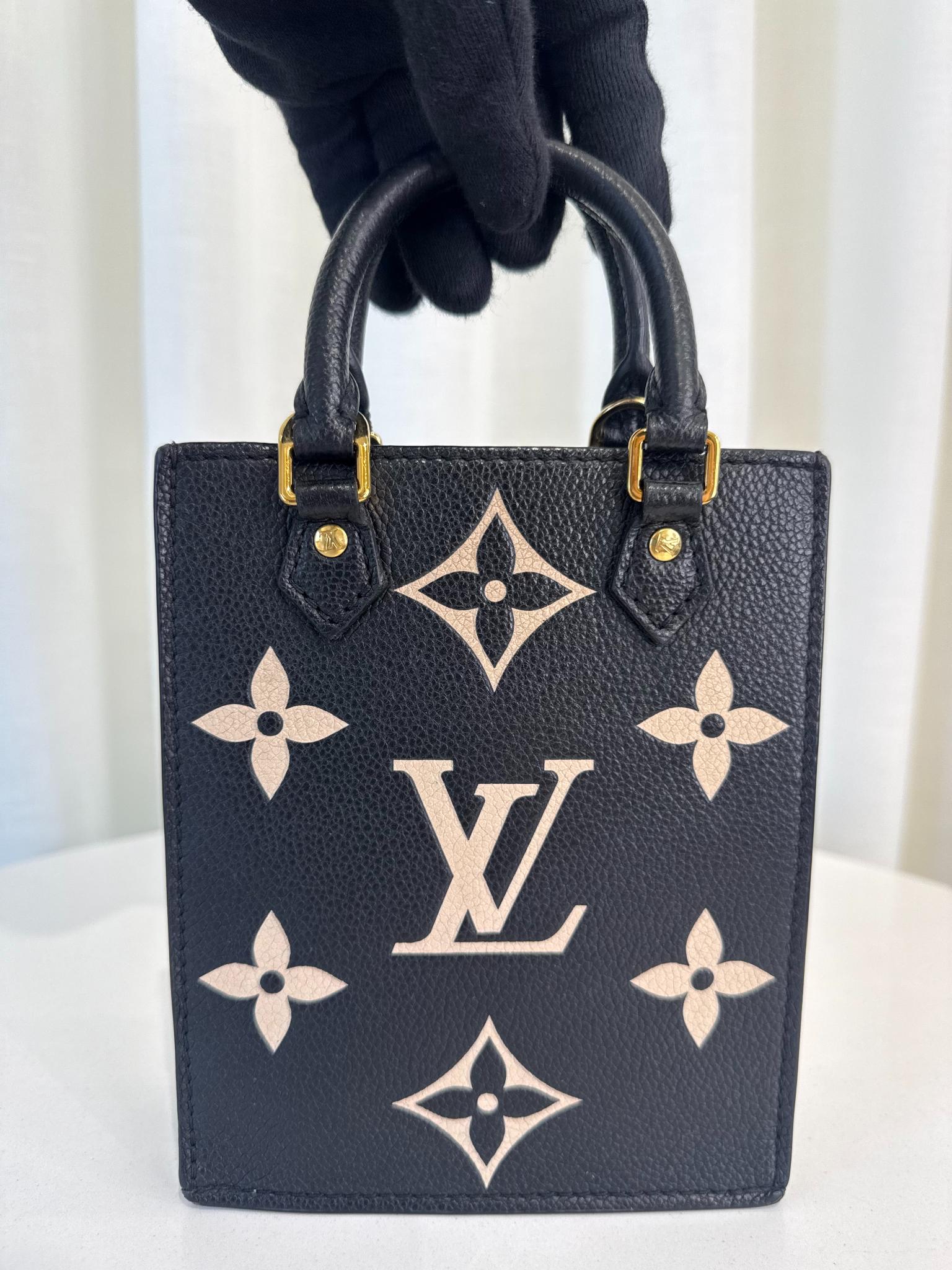 Louis Vuitton Petit Sac Plat Black/Beige Monogram Empreinte