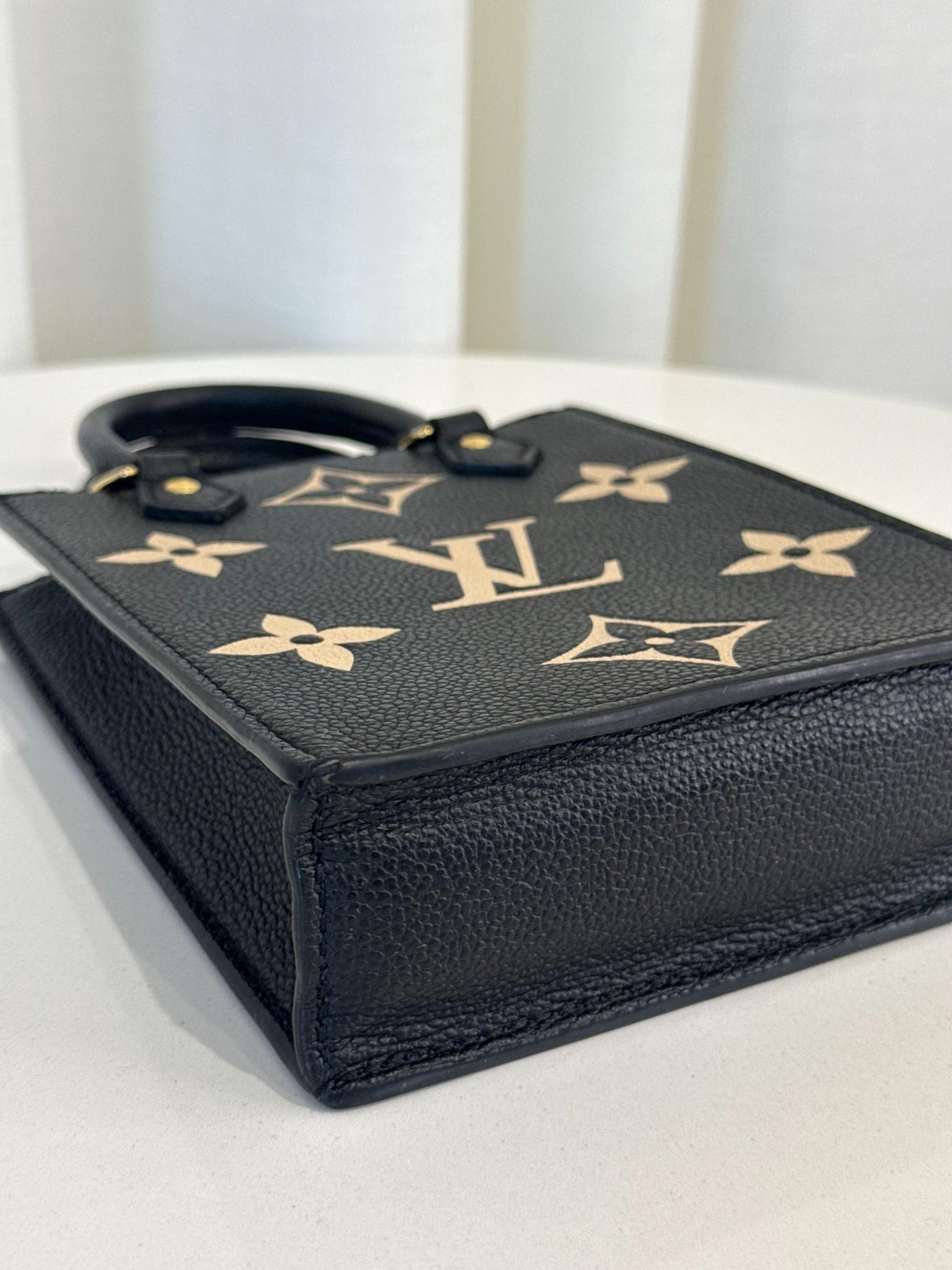 Louis Vuitton Petit Sac Plat Black/Beige Monogram Empreinte