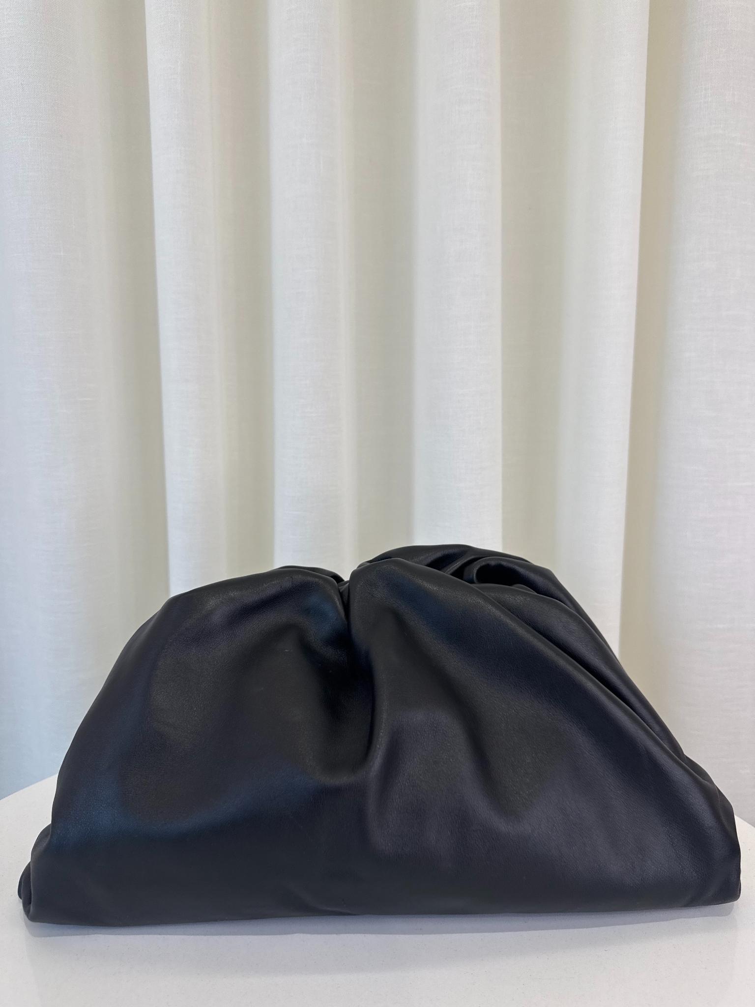 Bottega Veneta The Pouch Black Calfskin Leather