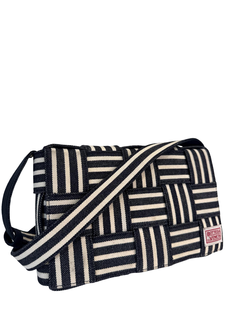 Bottega Veneta Medium Cassette Intrecciato Denim Shoulder Bag