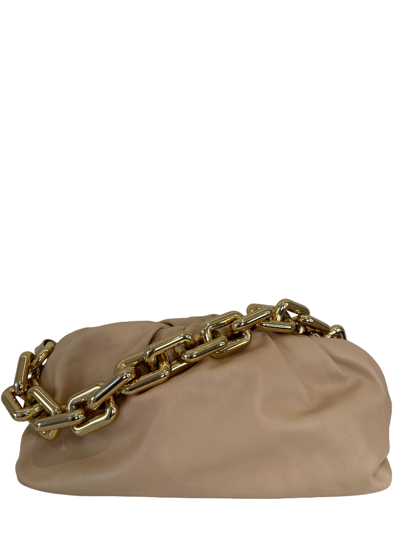 Bottega Veneta Beige Leather Teen The Chain Pouch