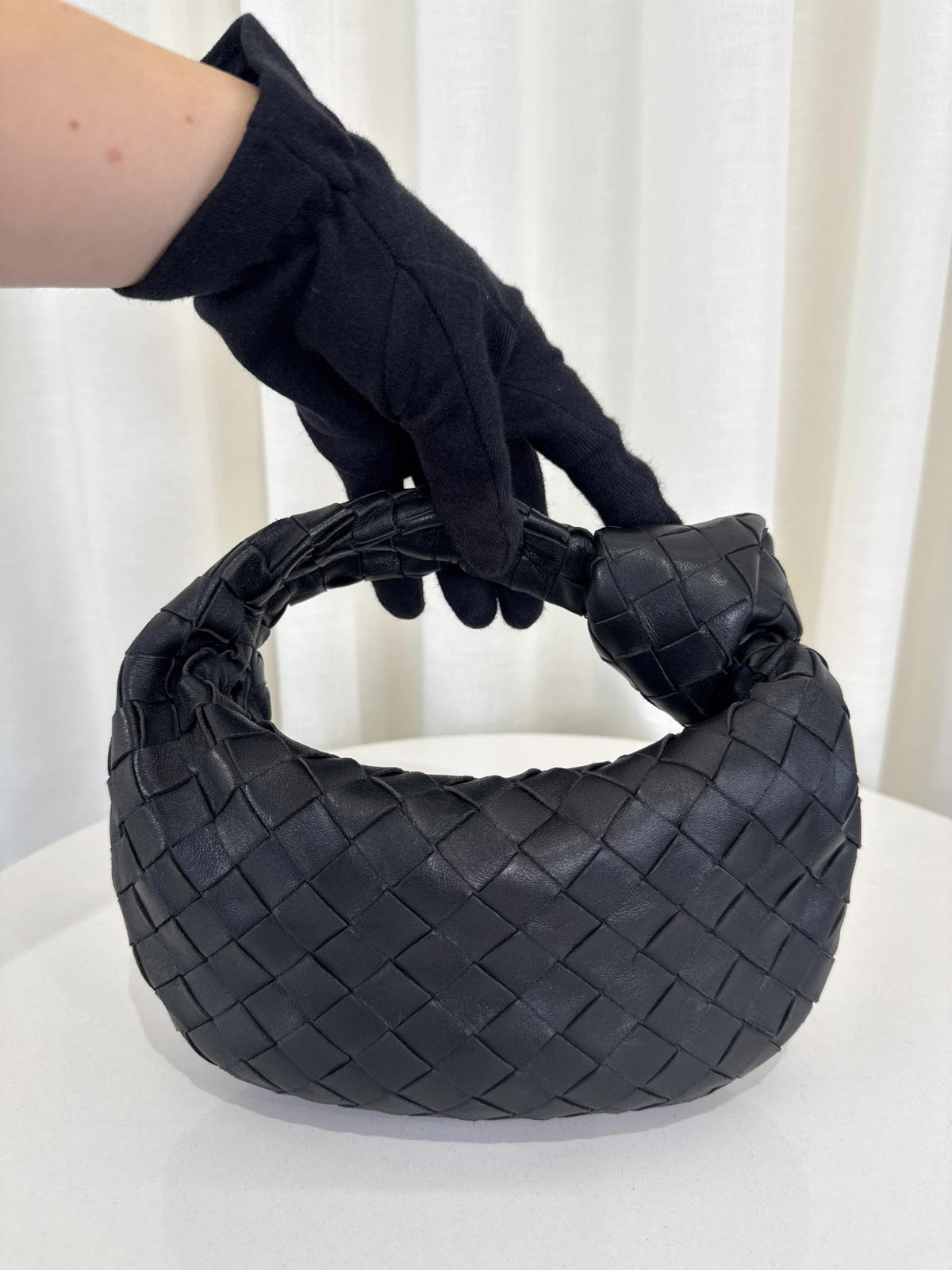 Bottega Veneta Mini Jodie Black Intrecciato Nappa