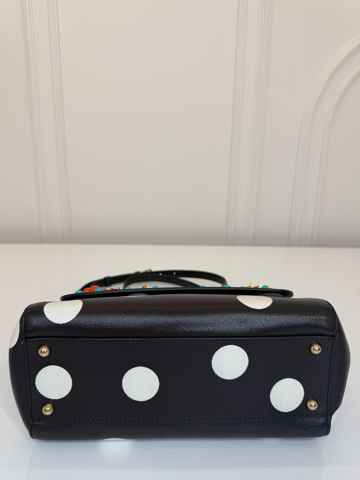 Dolce Gabbana Limited EditionPolka Dot Medium Crystal Embellished Miss Sicily