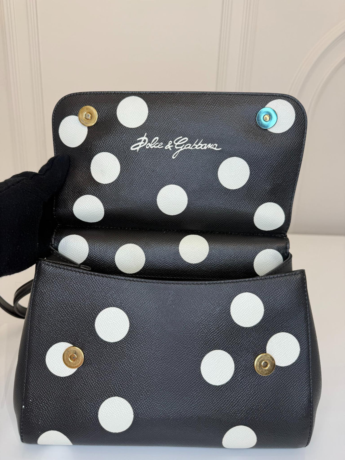 Dolce Gabbana Limited EditionPolka Dot Medium Crystal Embellished Miss Sicily