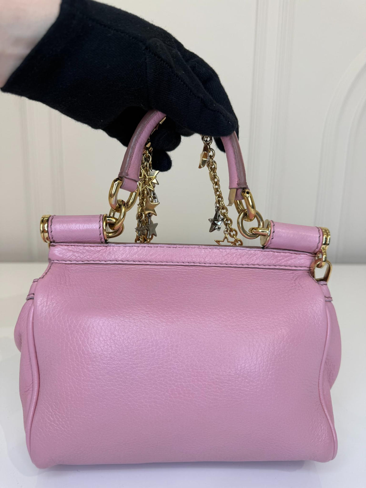 Dolce Gabbana Mini Miss Sicily Pink Calfskin with Star Chain