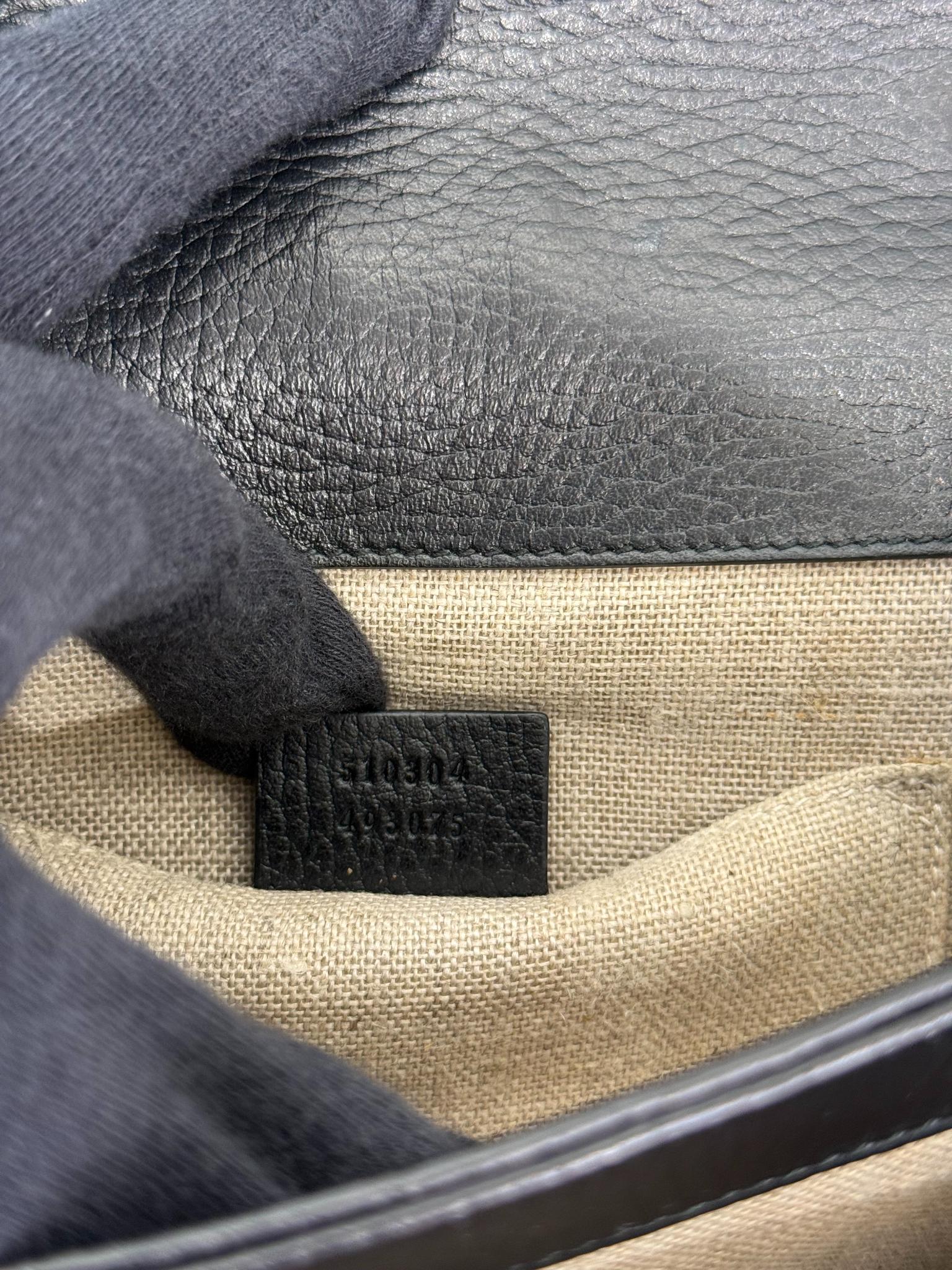 Gucci Small Dollar Calfskin Interlocking G Black Leather Crossbody bag