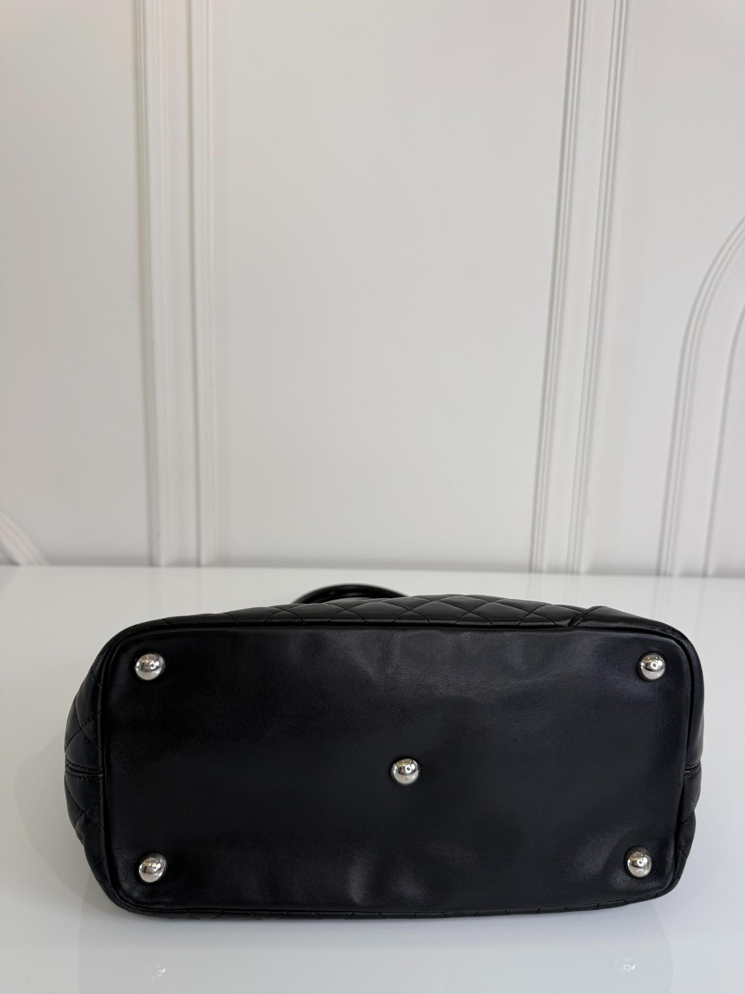 Chanel CC Black Quilted Lambskin Cambon Ligne Tote Bag
