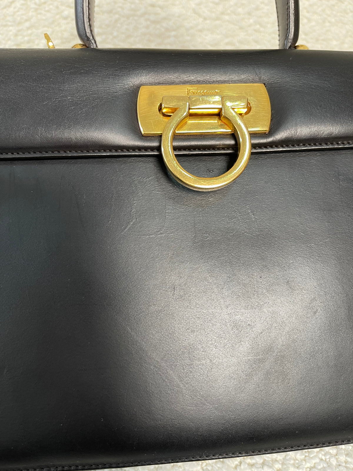 Salvatore Ferragamo Vintage Calfskin Gancini Top Handle