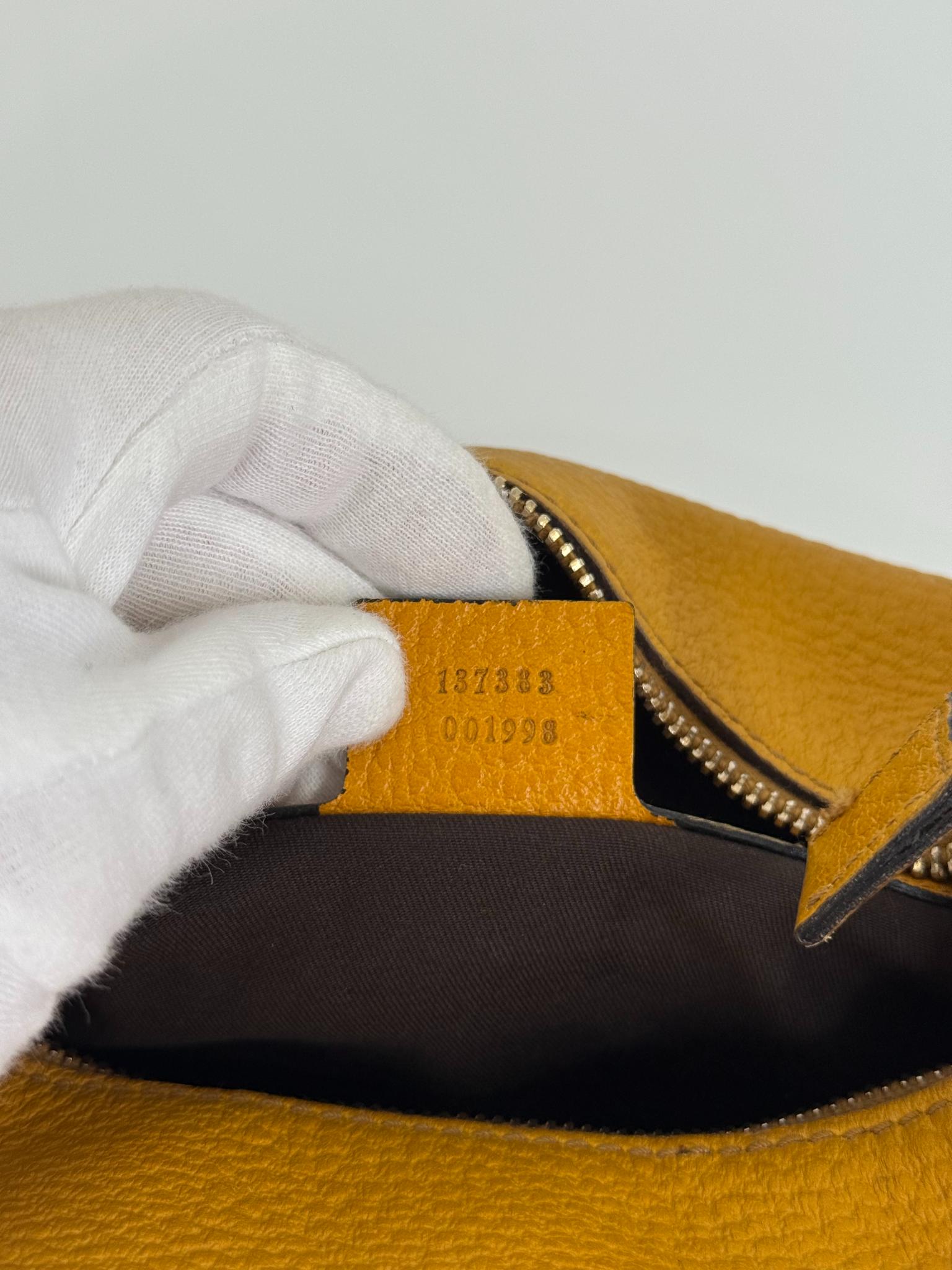 Gucci Vintage Bamboo Mustard Top Handle Bag