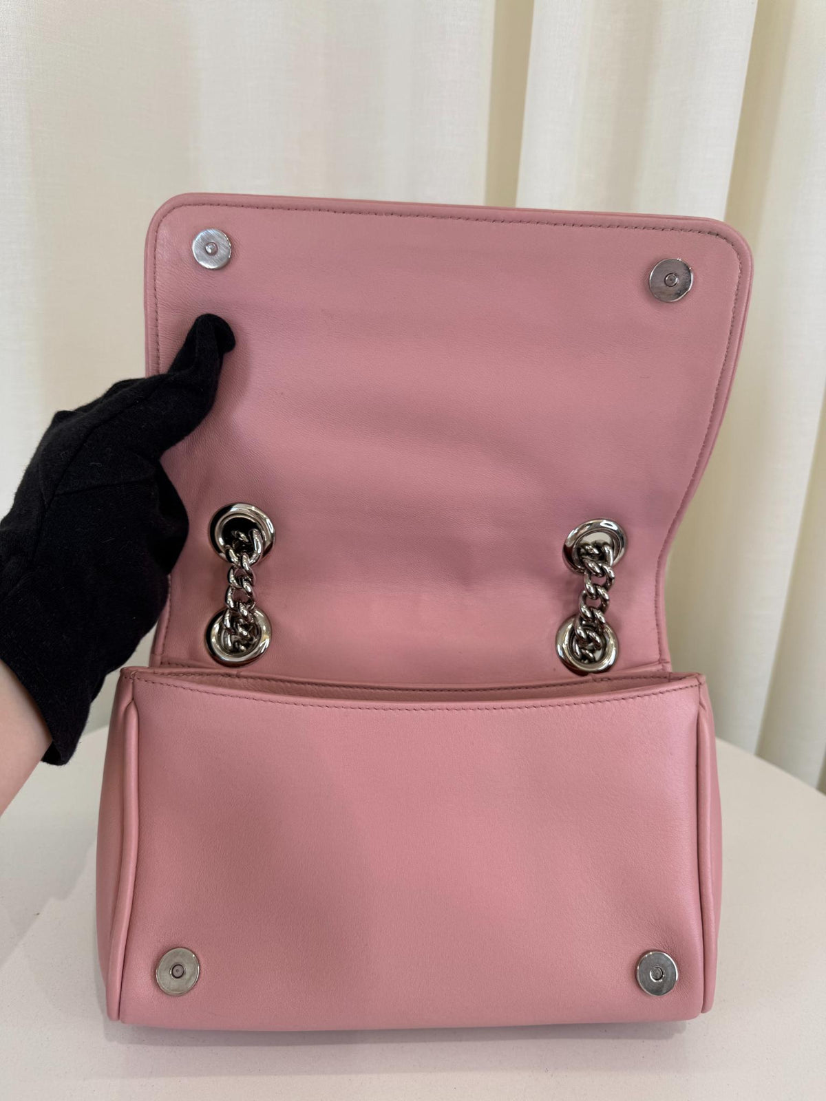 Miu Miu Pink Sheepskin Quilted Leather Shoulder Bag