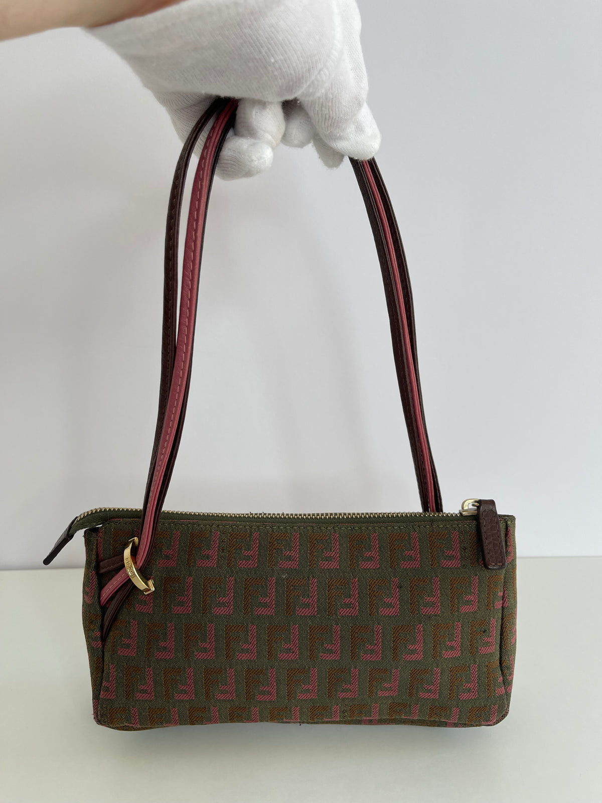 Fendi Tricolor Zucchino Canvas Pochette