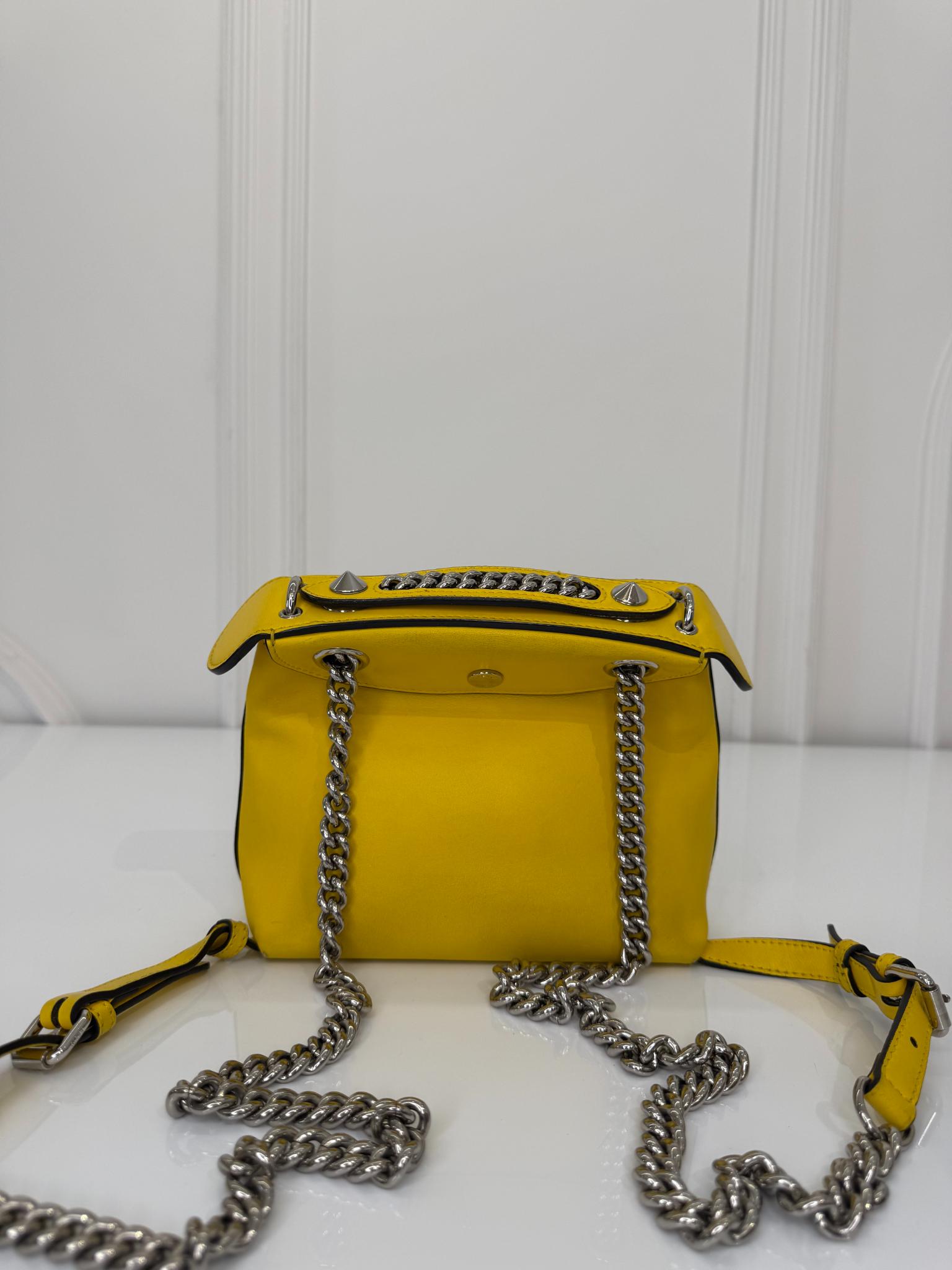 Fendi Back To School Backpack Lemon Yellow Leather