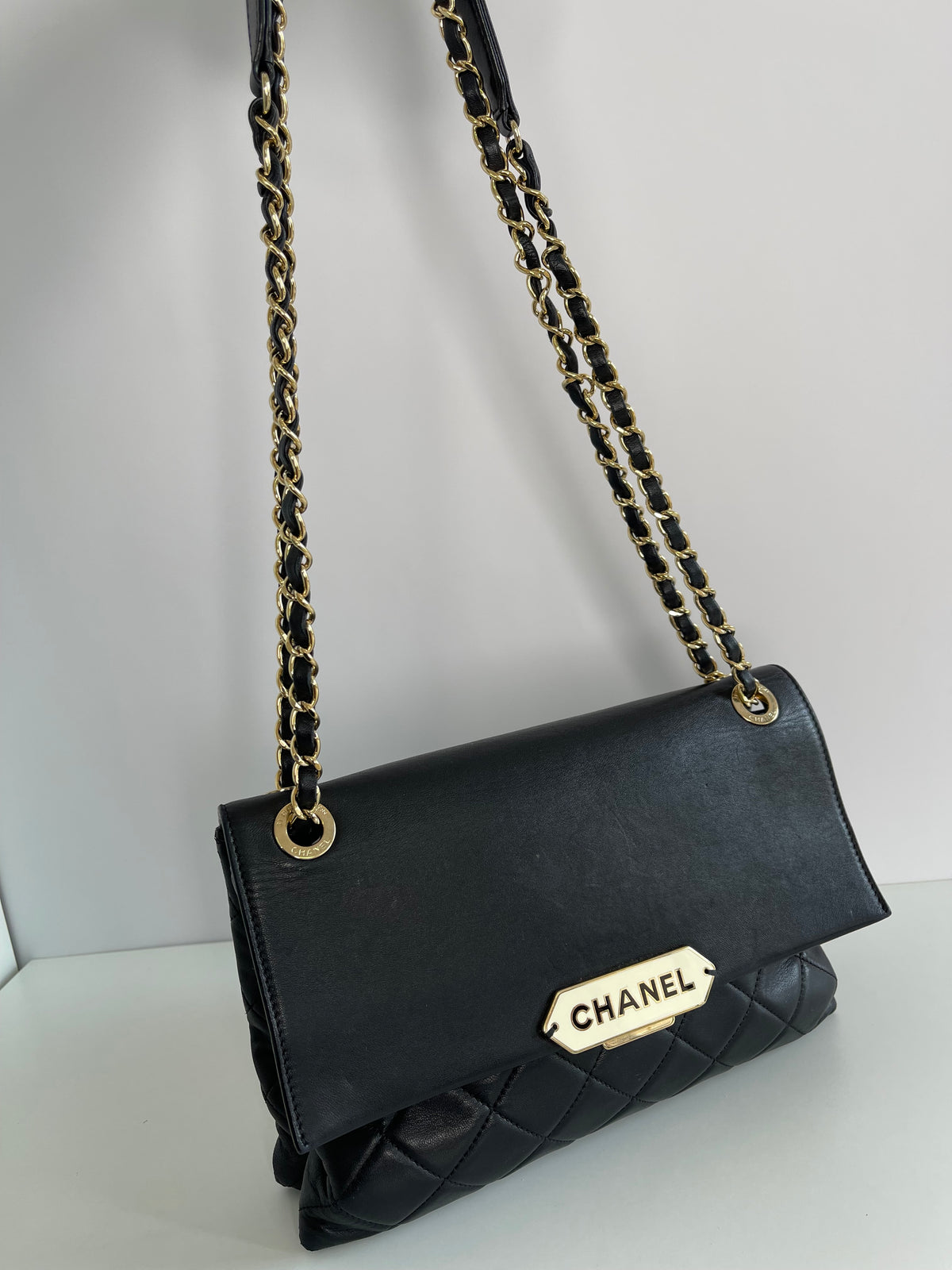 Chanel Retro Label Quilted Shoulder Bag