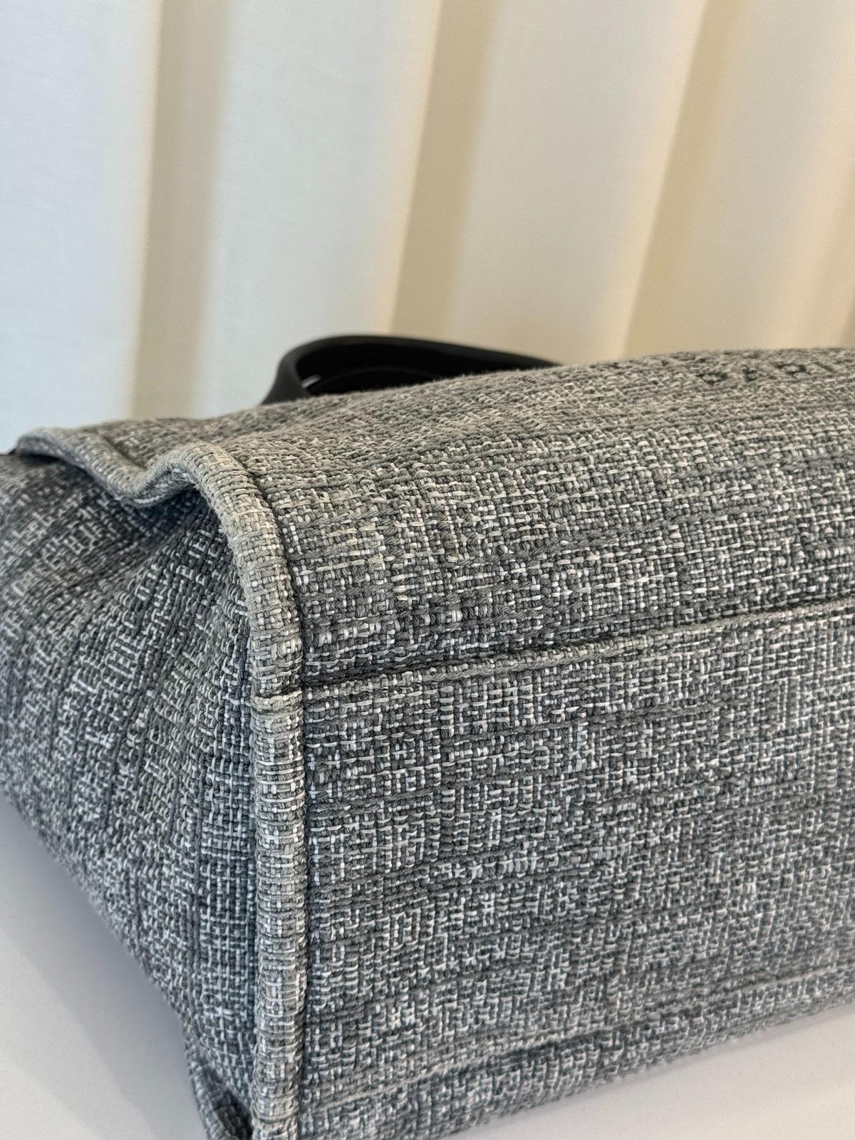 Chanel Black/Grey Tweed Medium Deauville Shopping Tote