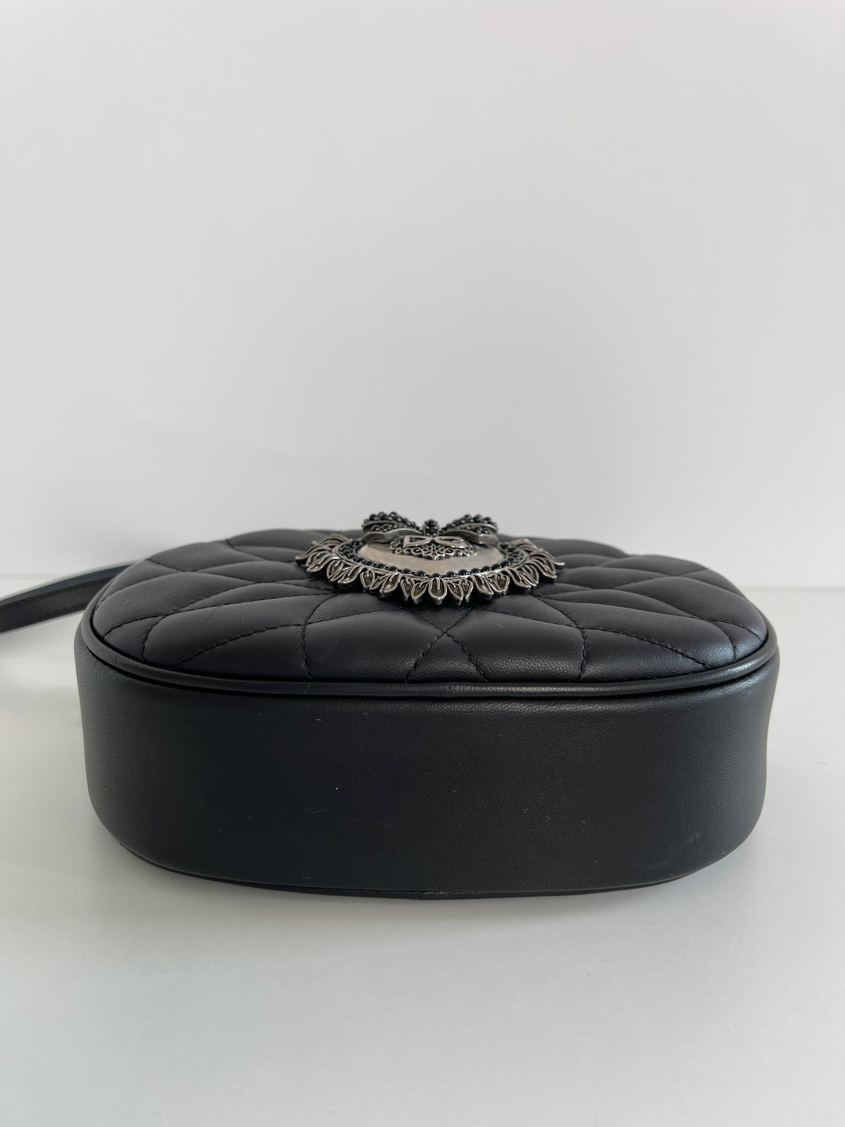 Dolce & Gabbana Smooth Calfskin Mini Devotion Black Camera Bag