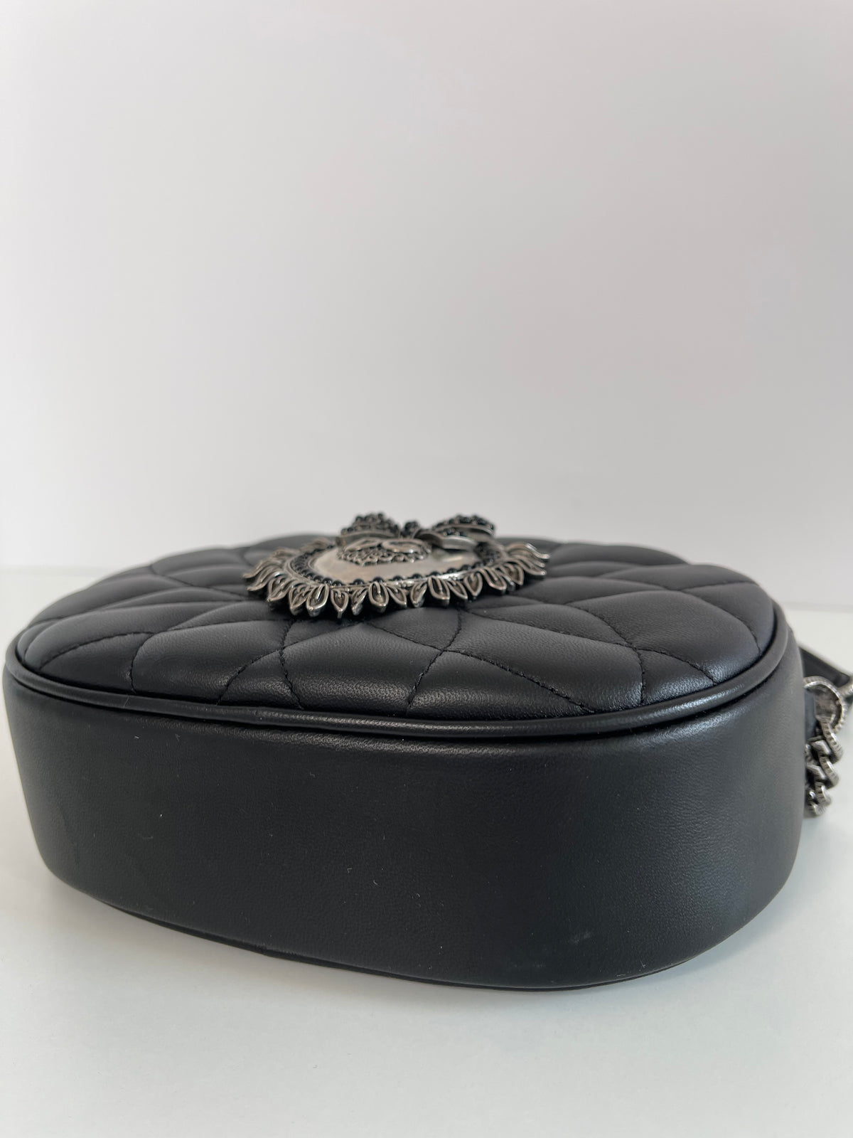 Dolce & Gabbana Smooth Calfskin Mini Devotion Black Camera Bag