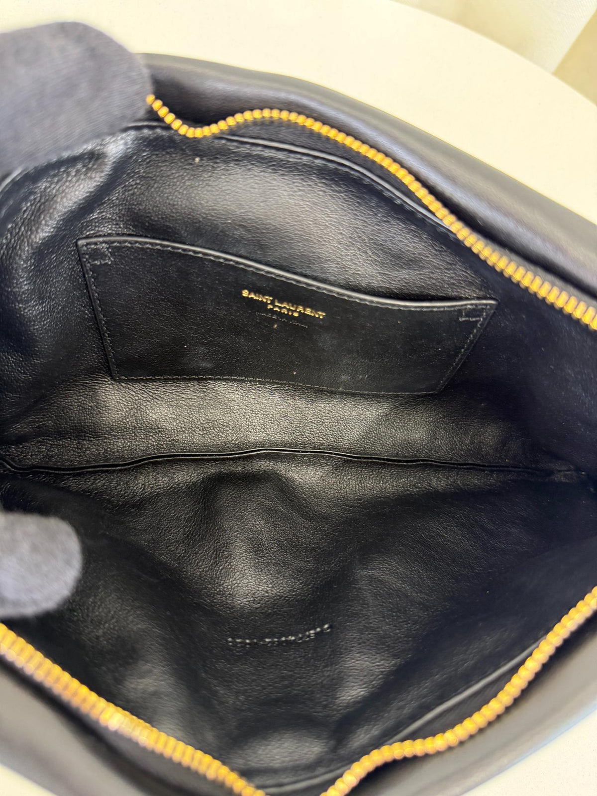 Saint Laurent Calypso Long Zipped Pouch Black