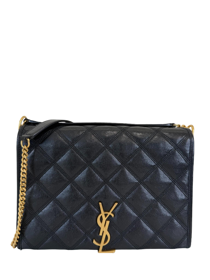 Saint Laurent Becky Black Quilted Lambskin Shoulder Bag