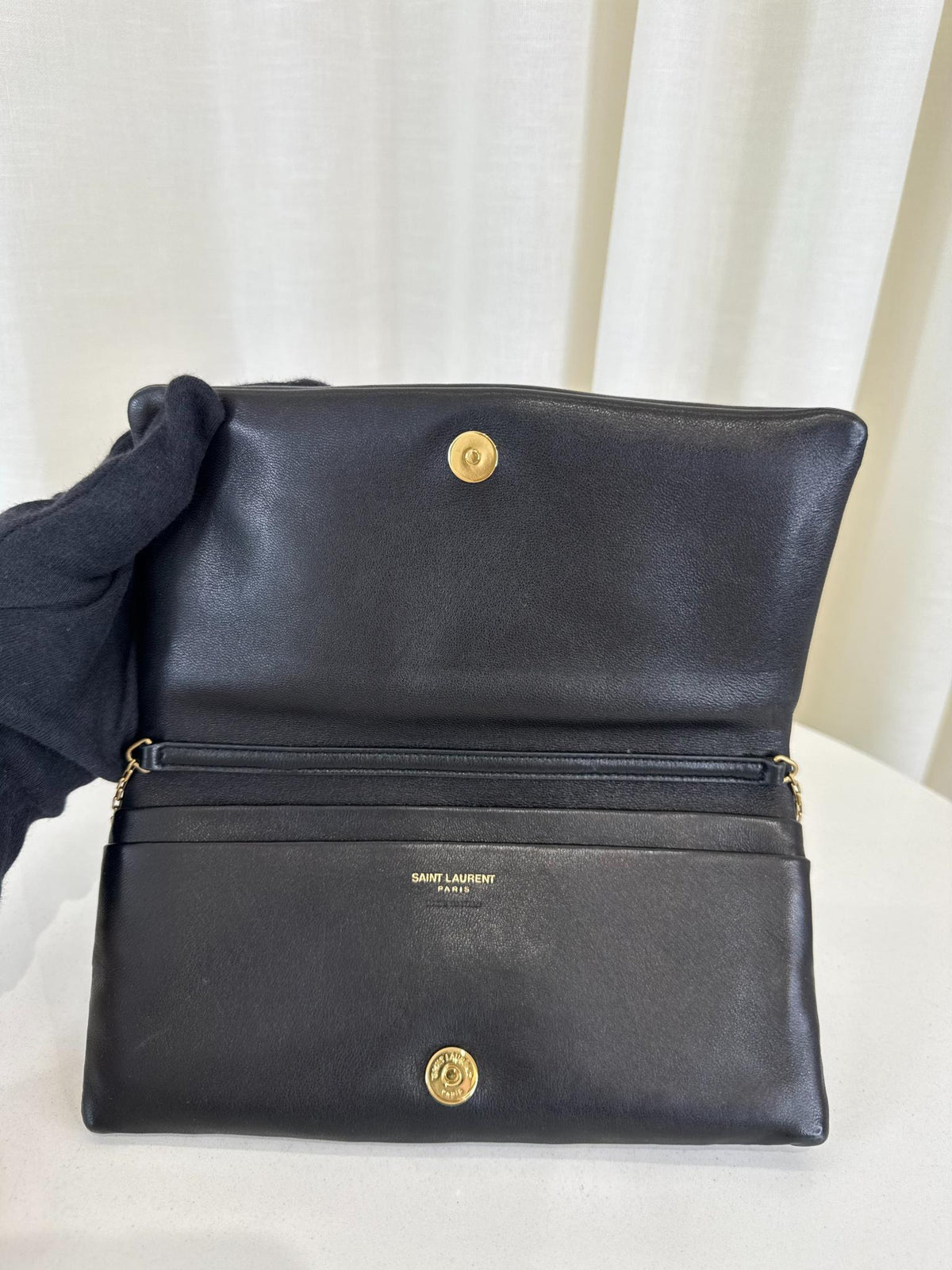 Saint Laurent Calypso Black Lambskin Mini Shoulder Bag