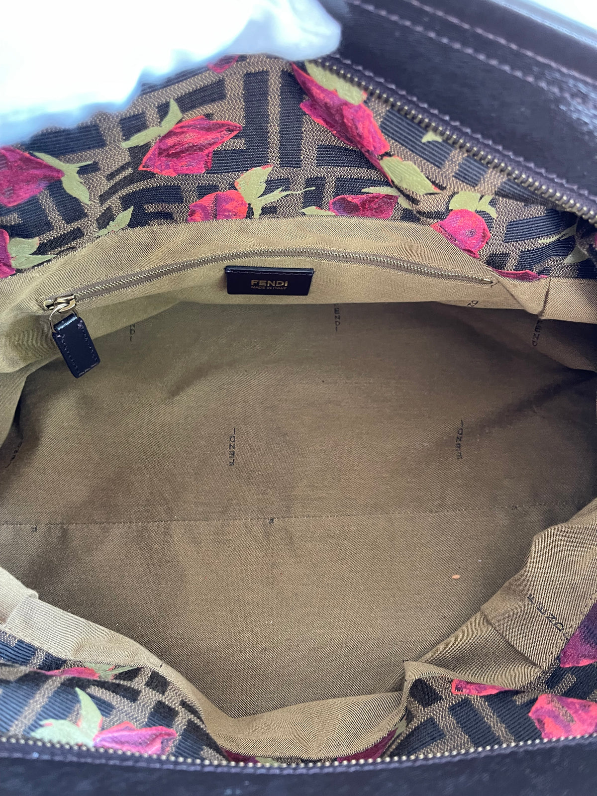 Fendi Zucca Rose Large Chef Shopper Tote Tobacco