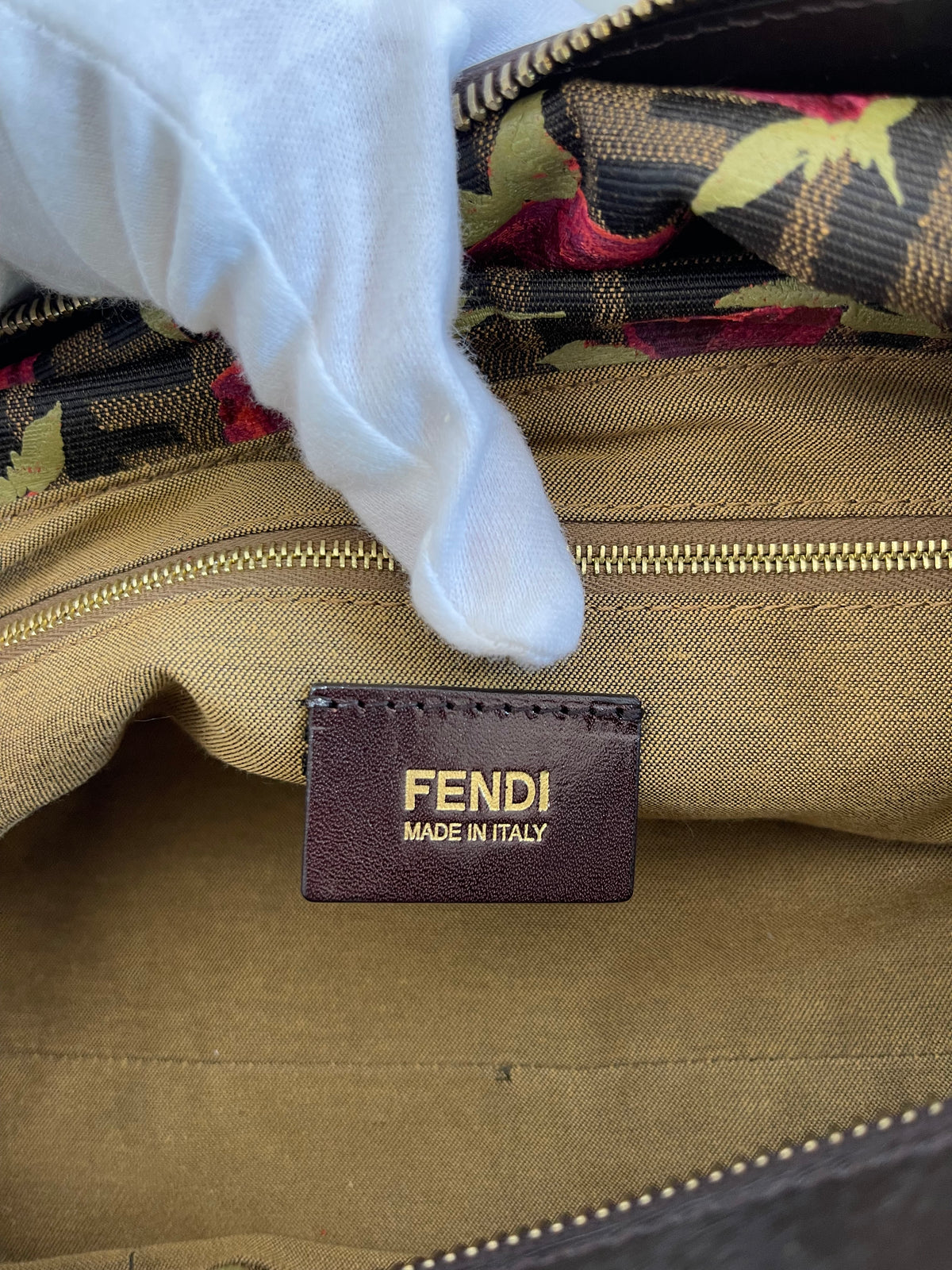 Fendi Zucca Rose Large Chef Shopper Tote Tobacco