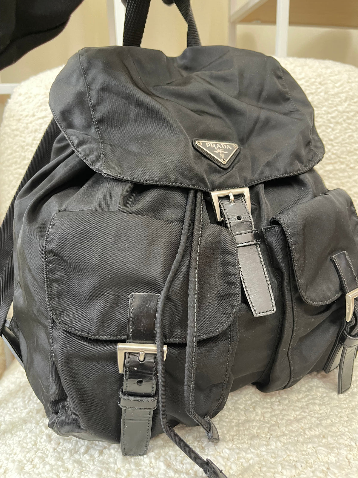 Prada Vintage Nylon Black Backpack