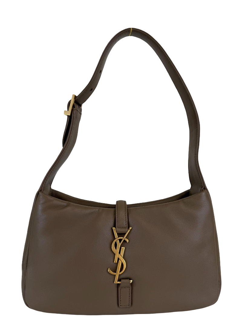 Saint Laurent Padded Lambskin Le 5 À 7 Hobo Dark Peanut