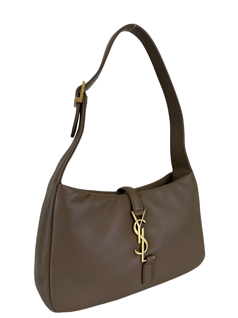 Saint Laurent Padded Lambskin Le 5 À 7 Hobo Dark Peanut