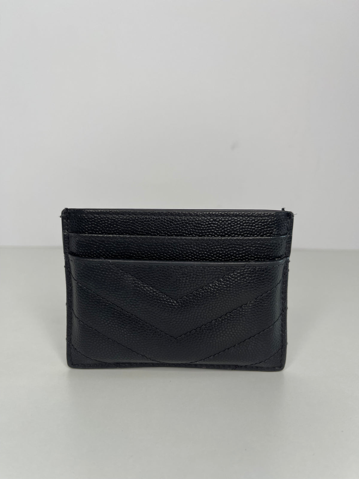Saint Laurent Cassandre Card Holder Black Grain de Poudre
