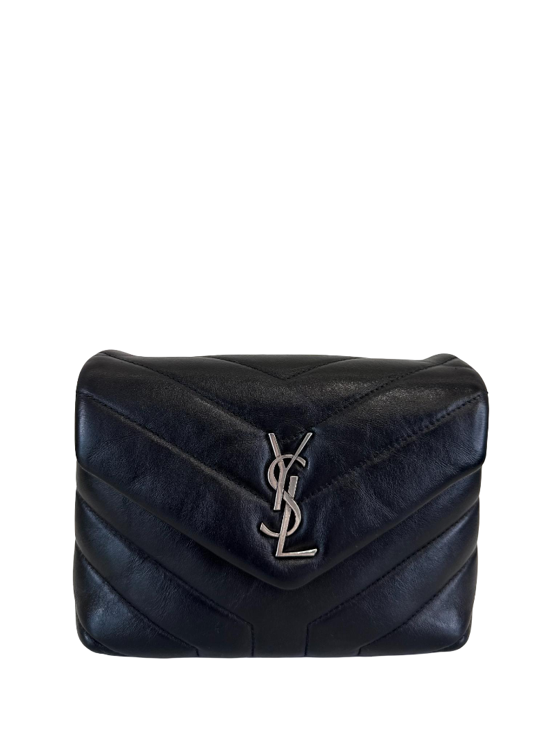 Saint Laurent Black Chevron Quilted Leather Toy LouLou Bag