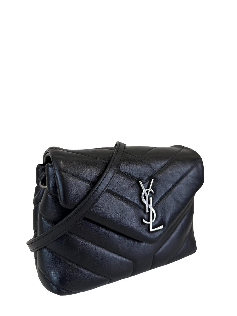 Saint Laurent Black Chevron Quilted Leather Toy LouLou Bag