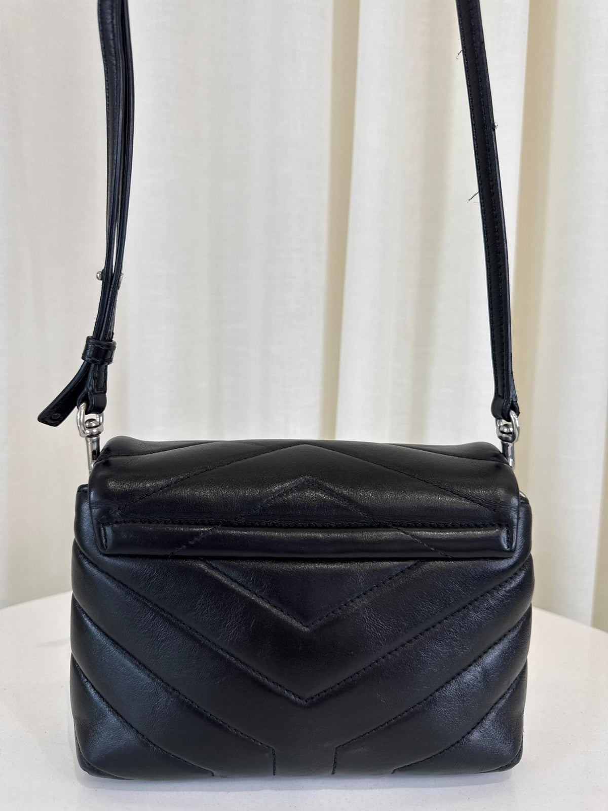 Saint Laurent Black Chevron Quilted Leather Toy LouLou Bag