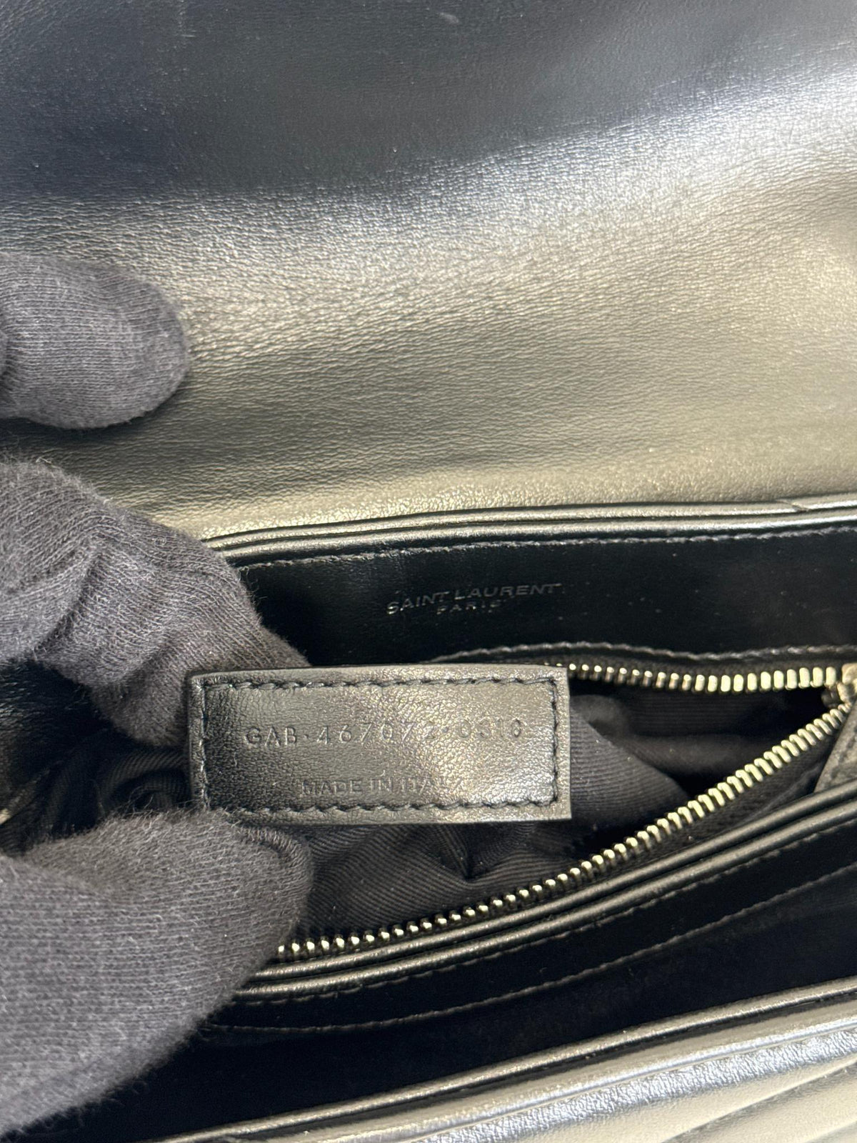 Saint Laurent Black Chevron Quilted Leather Toy LouLou Bag
