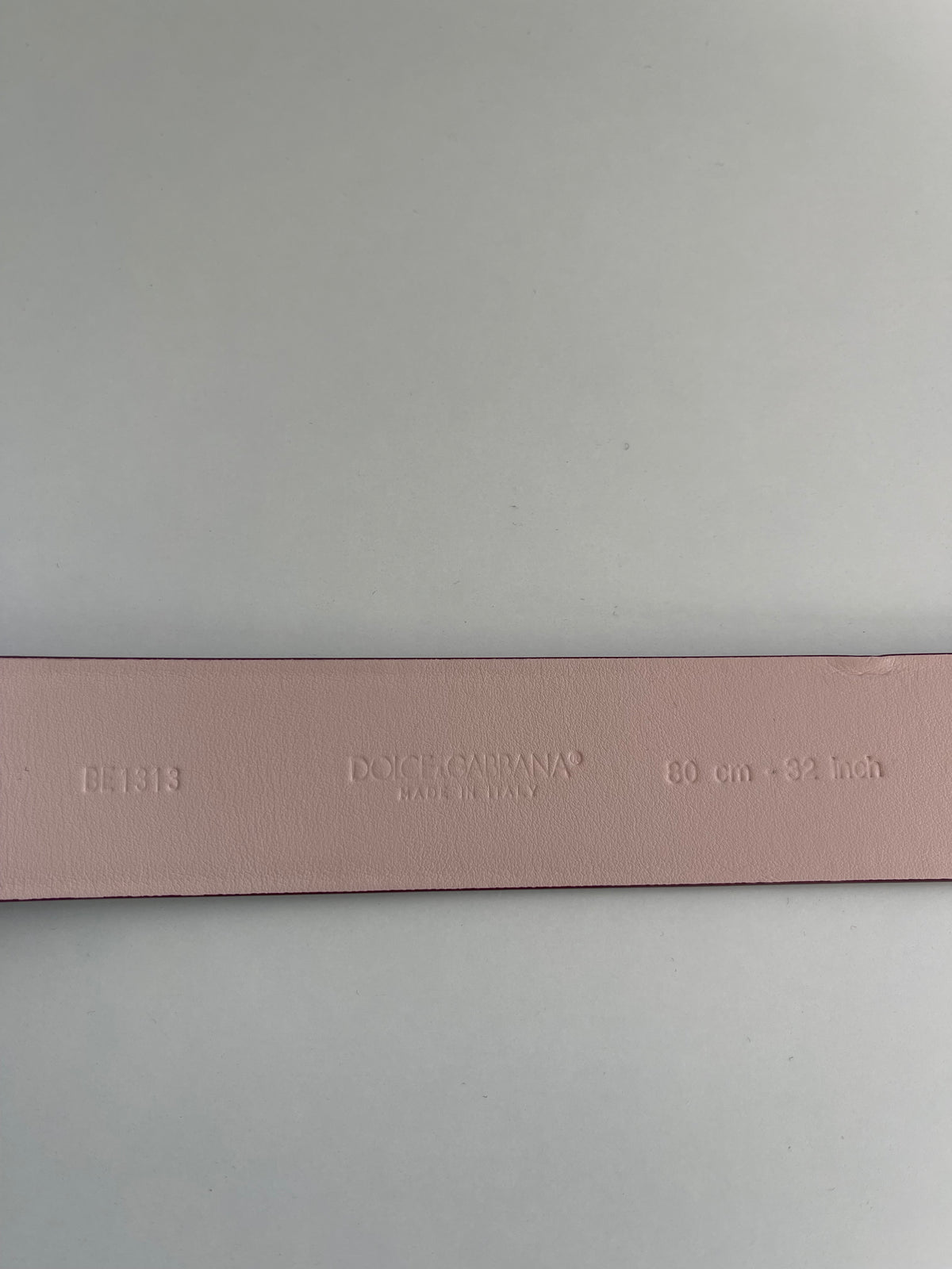 Dolce & Gabbana Burgundy Dauphine Leather Buckle Belt