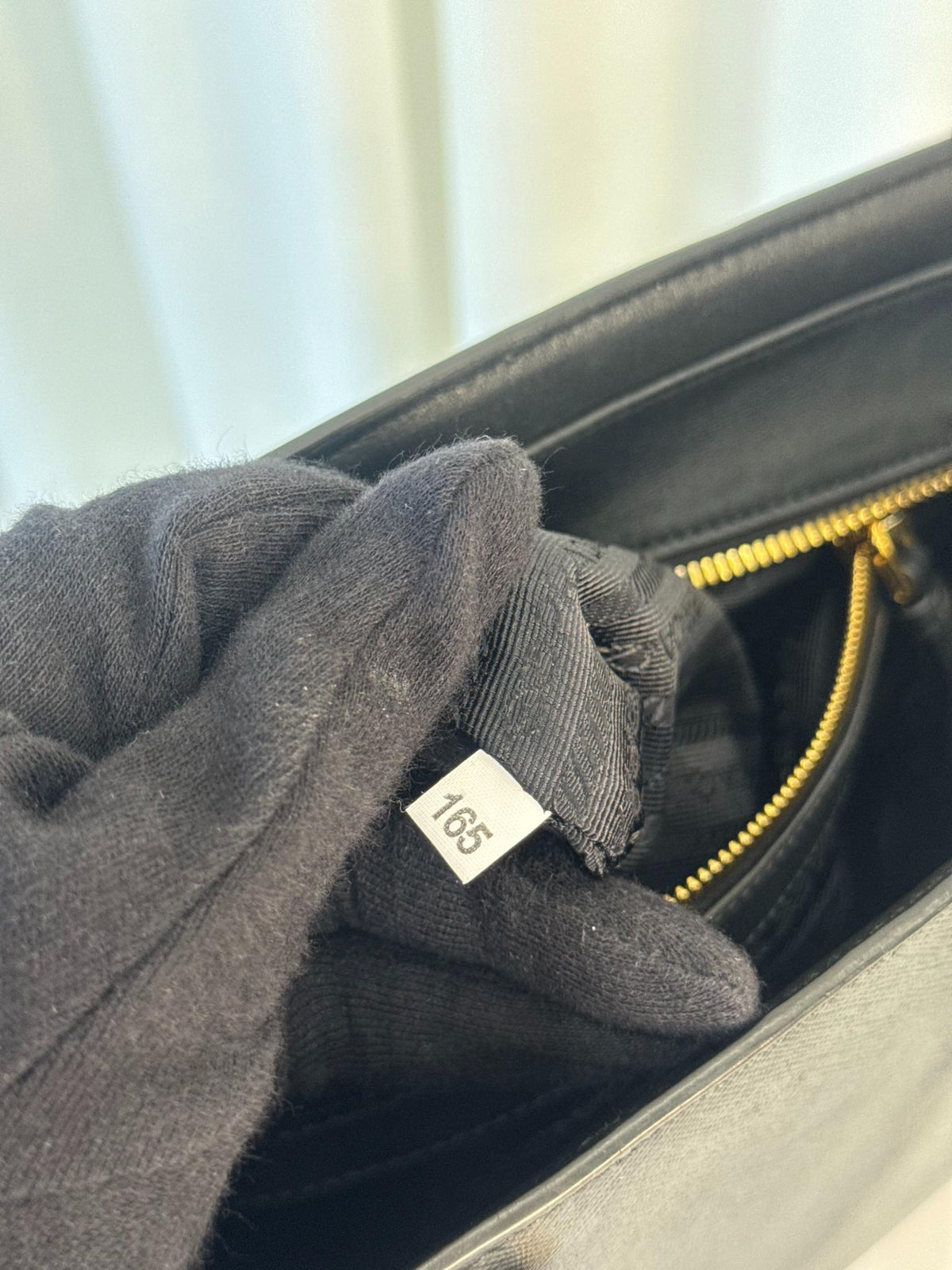 Prada Black Saffiano and Soft Calfskin Leather Small Top Handle Bag