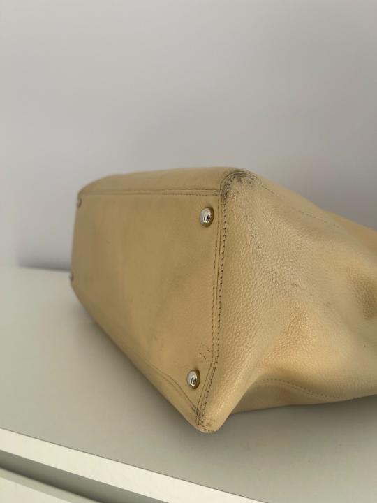 Chanel Beige Clair Pebbled Leather Cerf Tote Bag